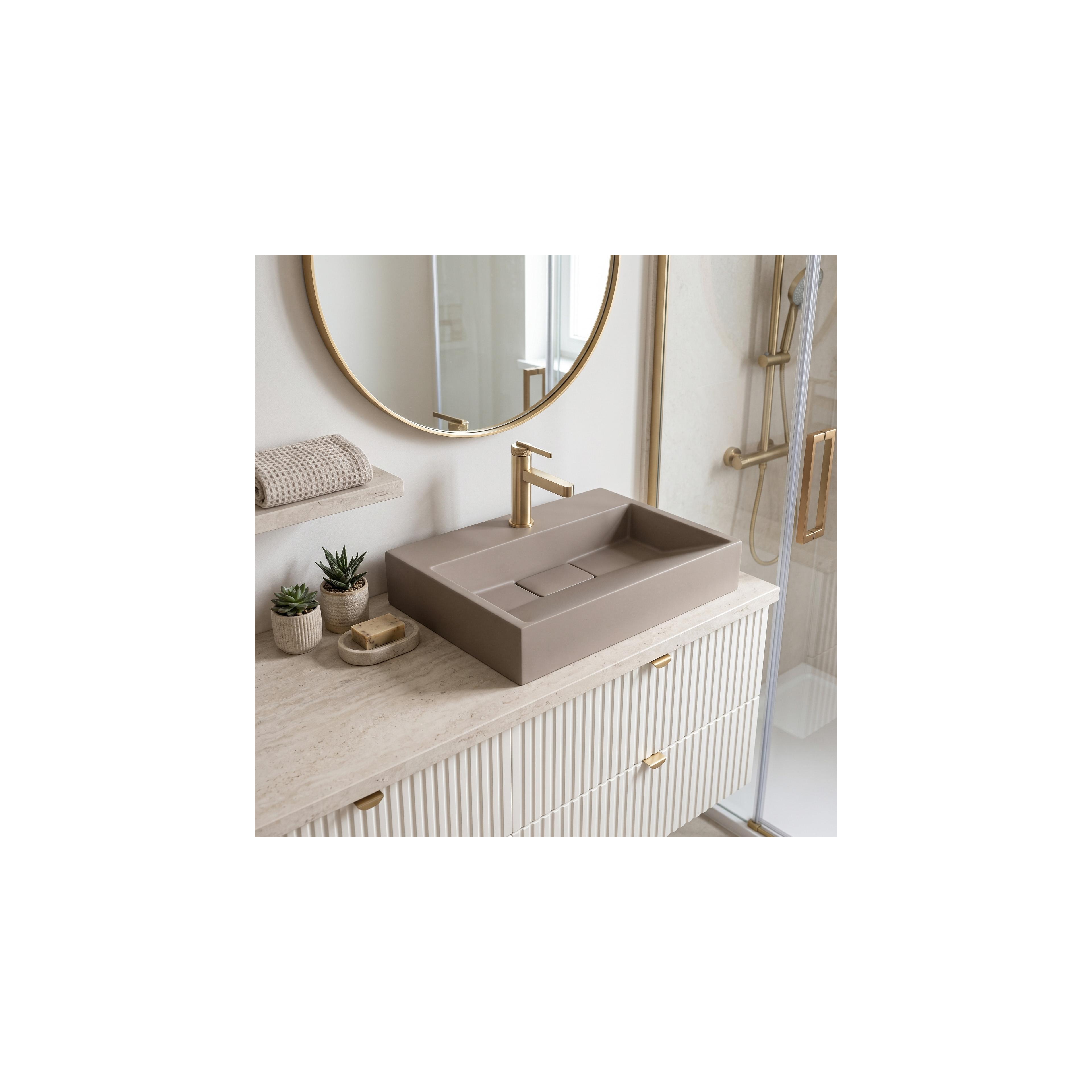 Konglomeratni umivaonik Rea GOYA 50CM Taupe