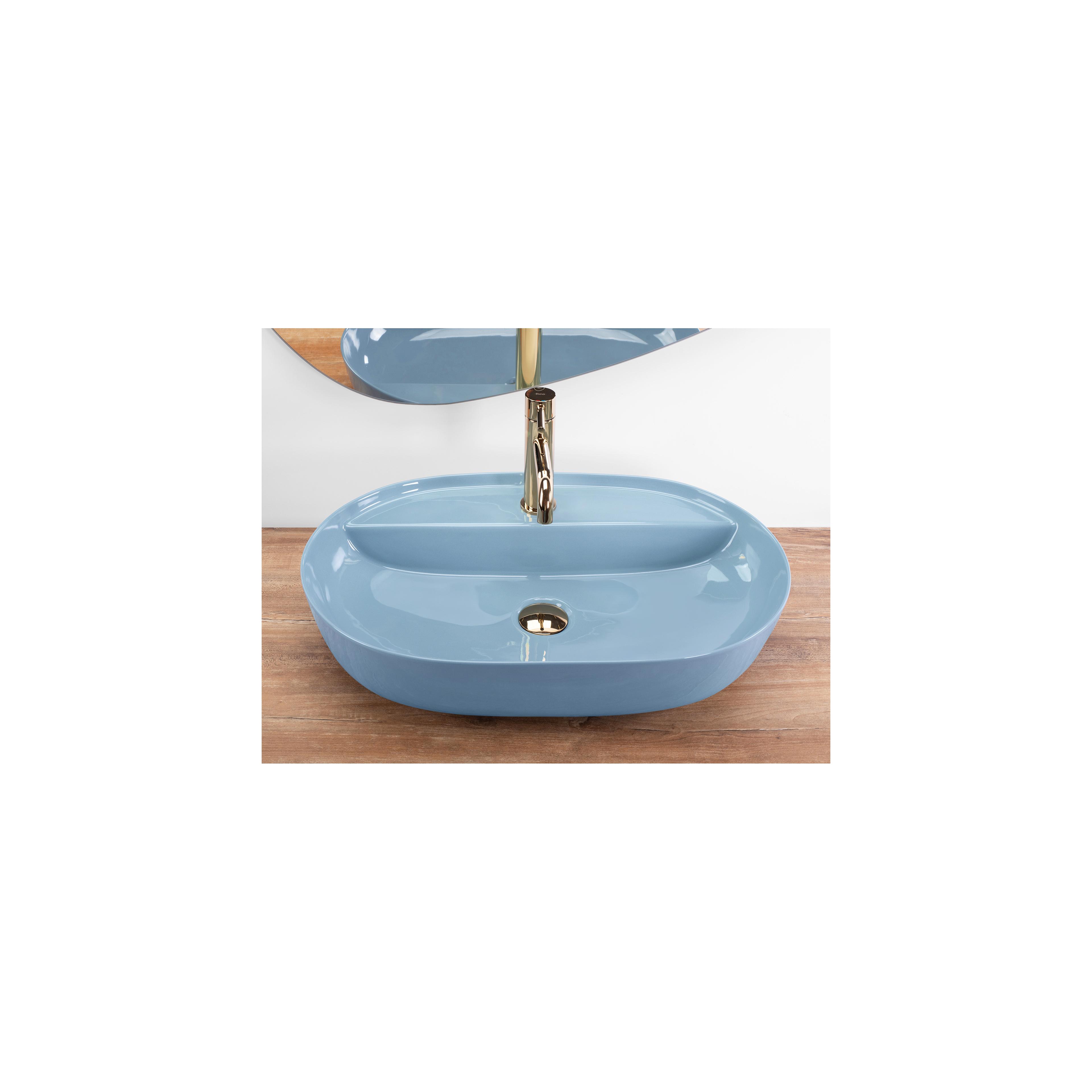 Aufsatzwaschbecken REA Aura 61 L.Blue Shiny