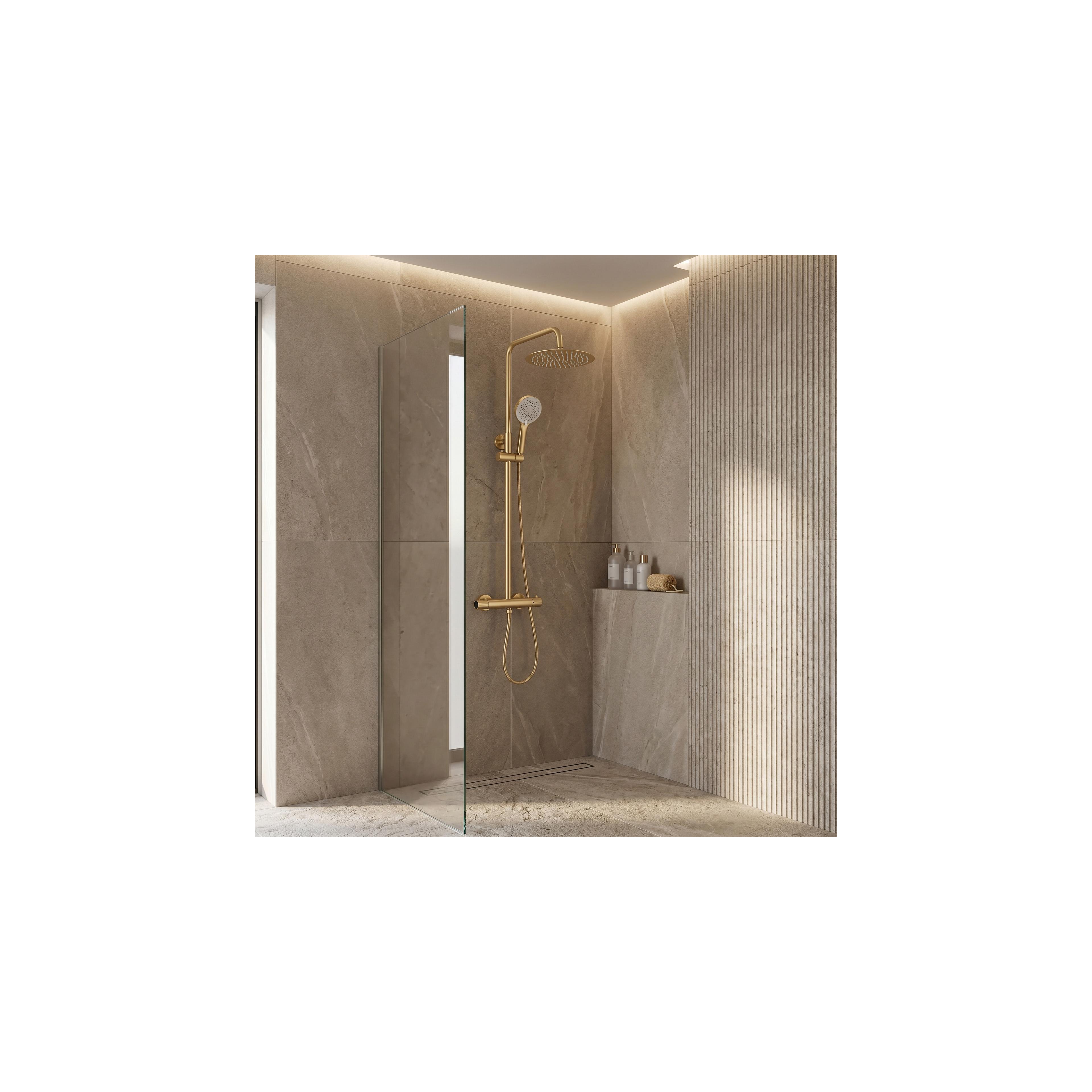 Thermostat Duschset Drop Brush Gold