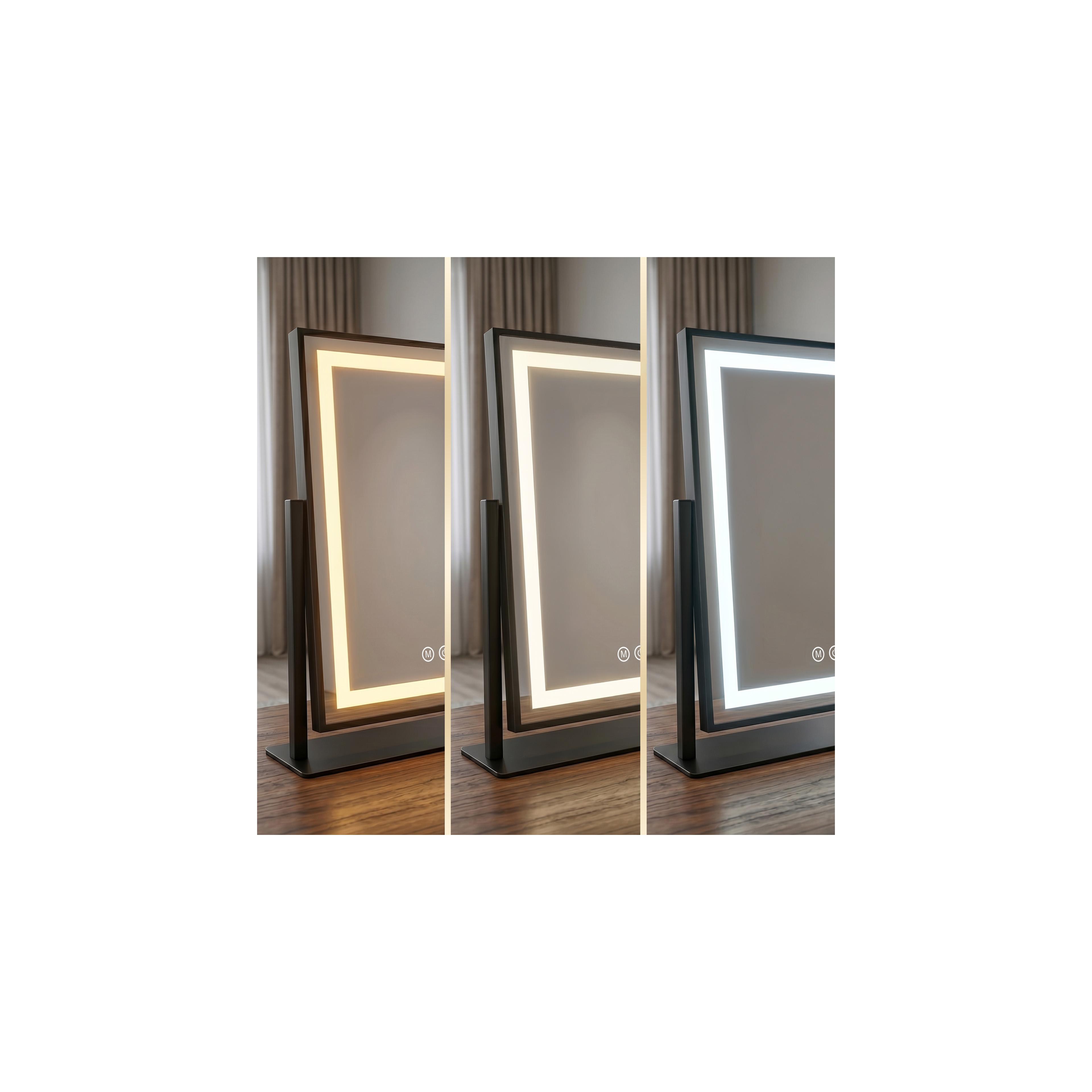 Spiegel LED LUMI Black 30x40cm