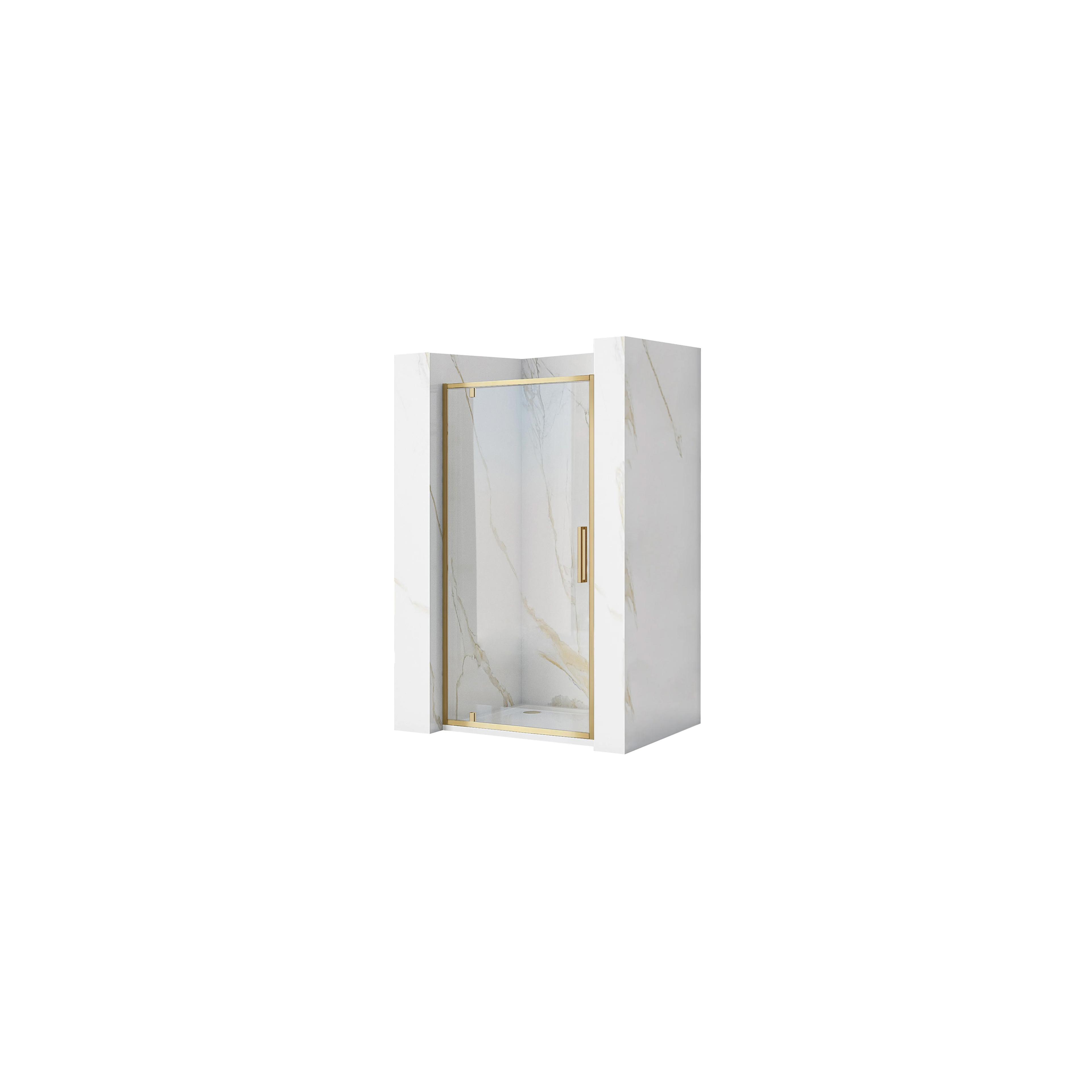 Duschtür REA Rapid Swing Brush Gold 90