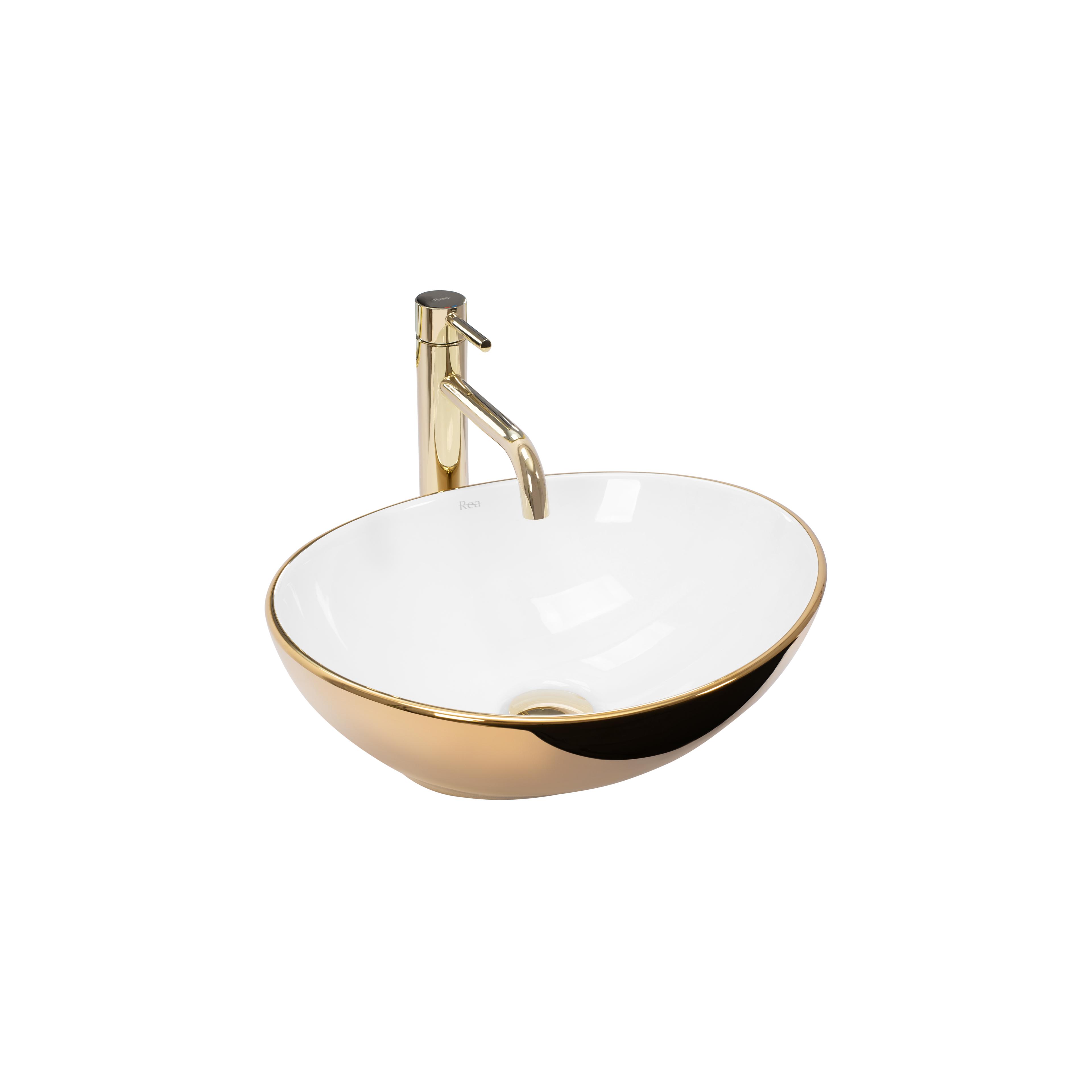 Opzetwastafel Rea Sofia Gold/White