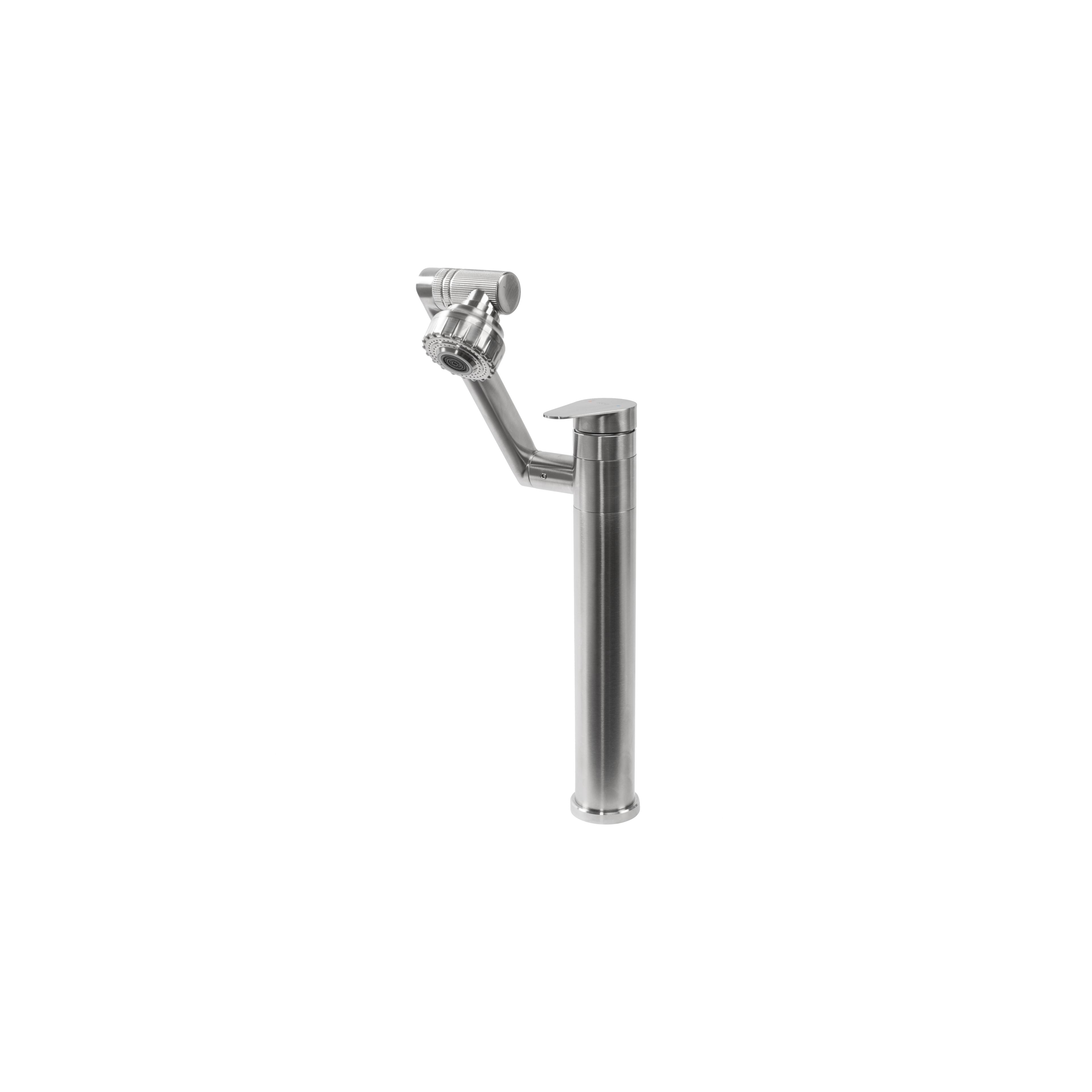 Waschbeckenarmatur Rea PACO Nickel Brush INOX High