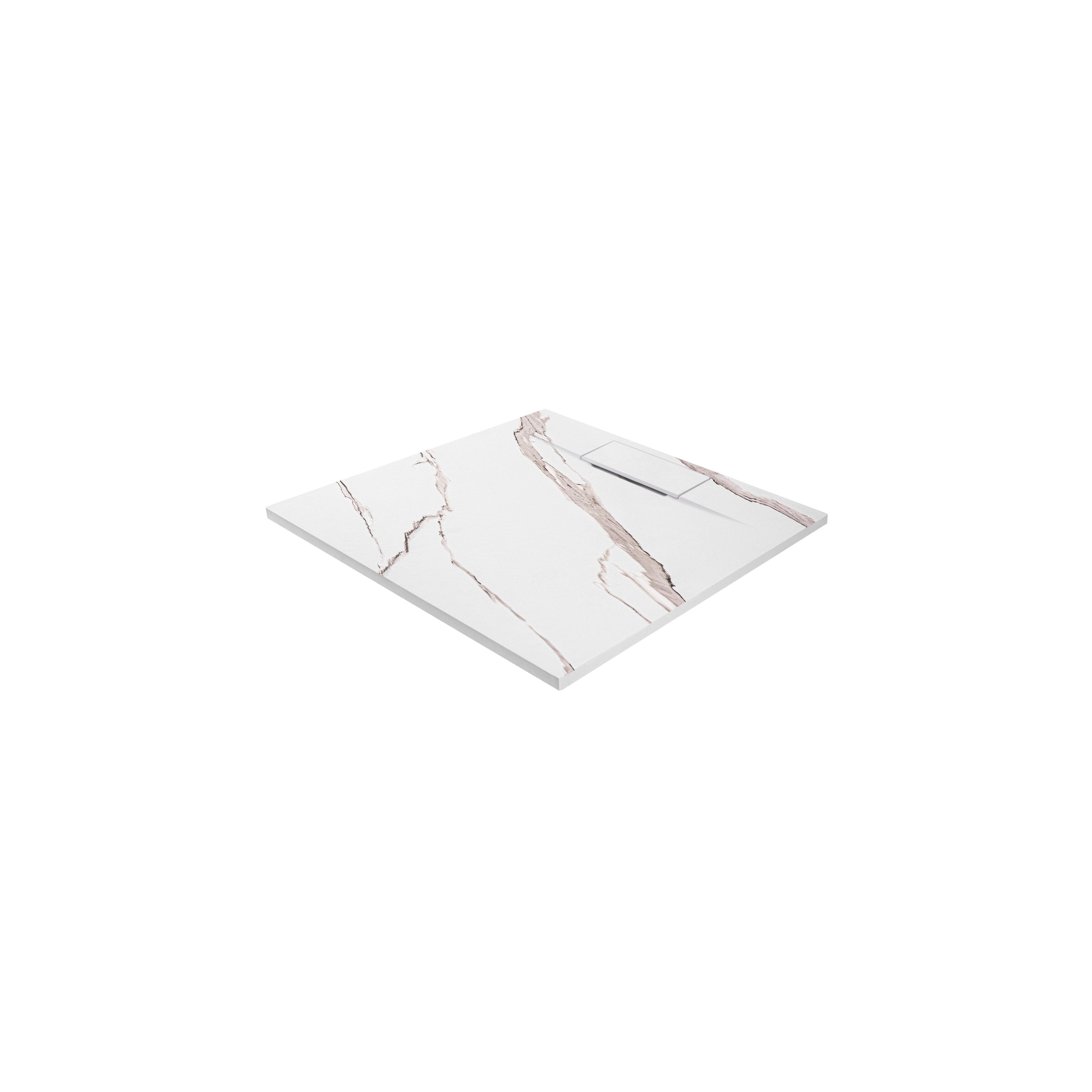 Dušo irklavimo baseinas Bazalt CARRARA WHITE 90x90