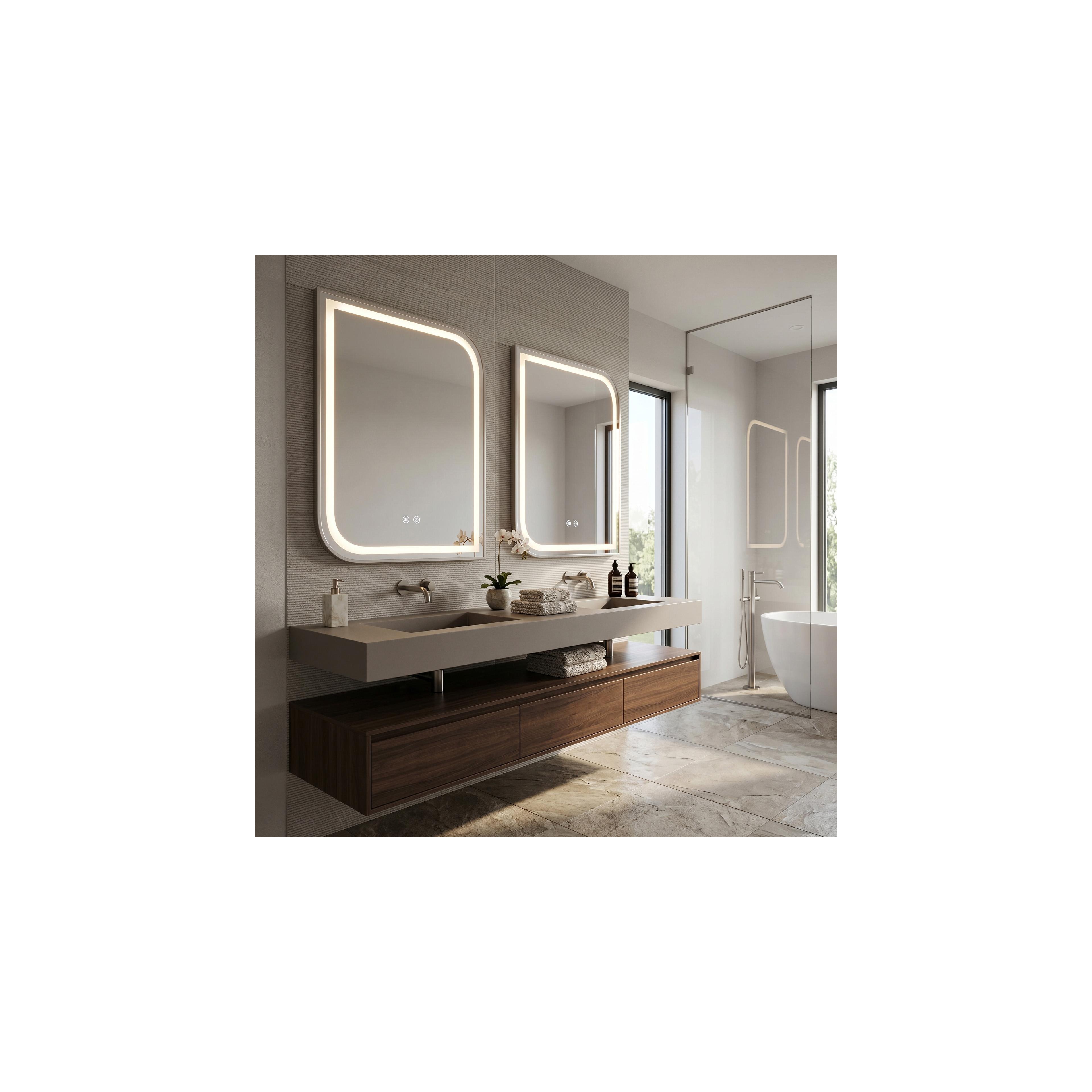 Зеркало LED ZONE 80x60 BRUSH NICKEL