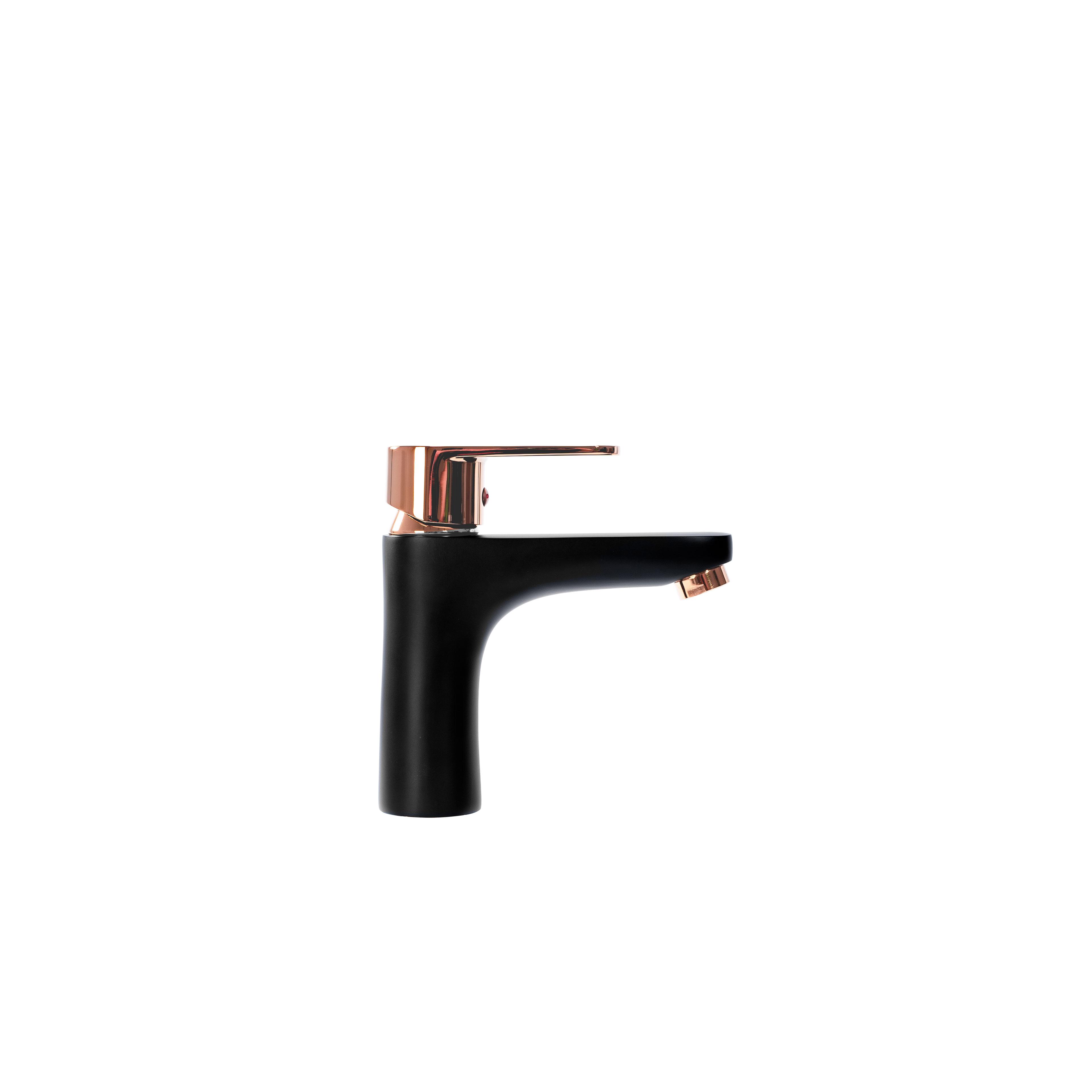 Maišytuvas vonios kambario REA MILD Black Rose-Gold Low
