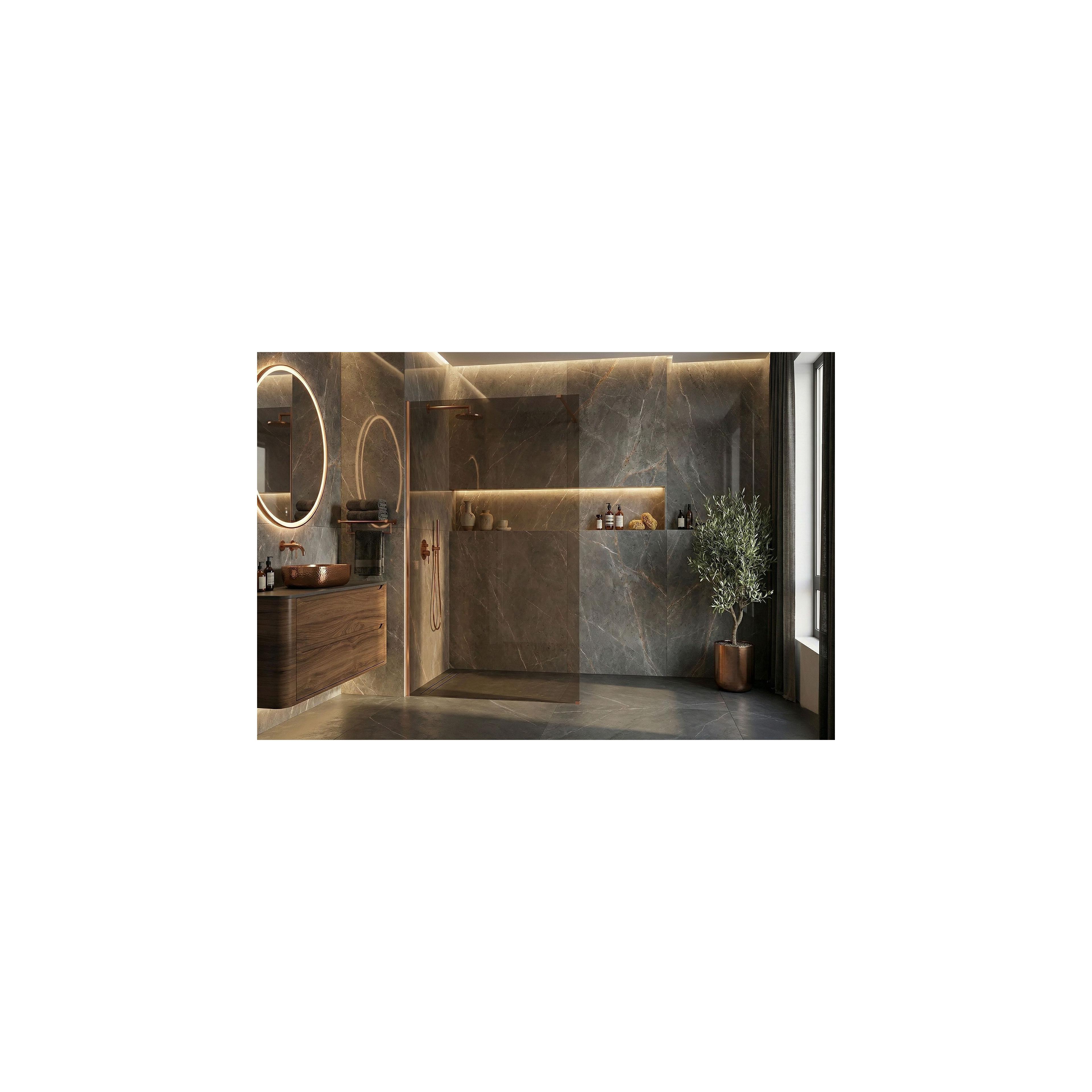 Duschwand Rea Flexi Brown / Brush Copper 140