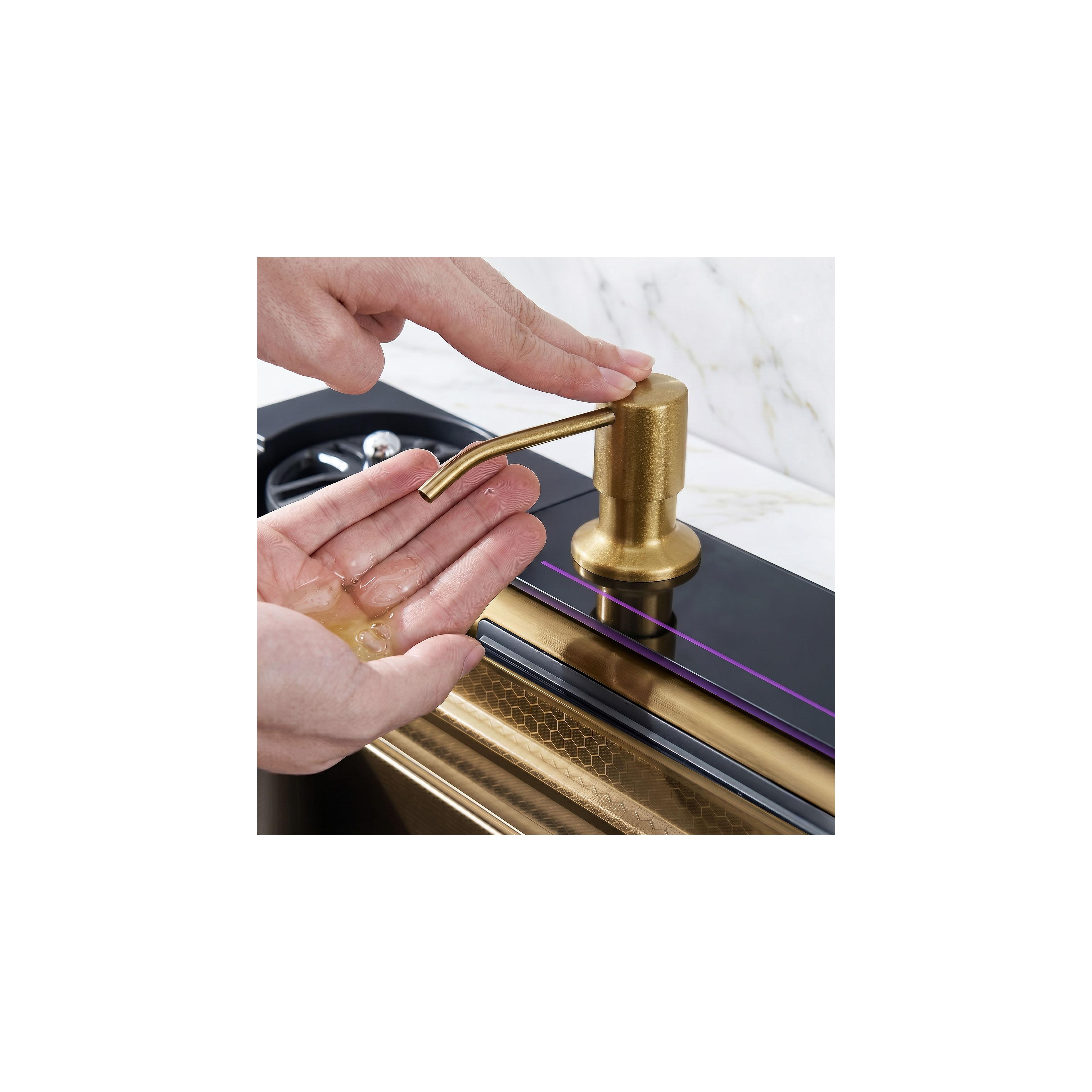 Multifunktionale 10-in-1-Stahlspüle REA Alonzo Brush Gold