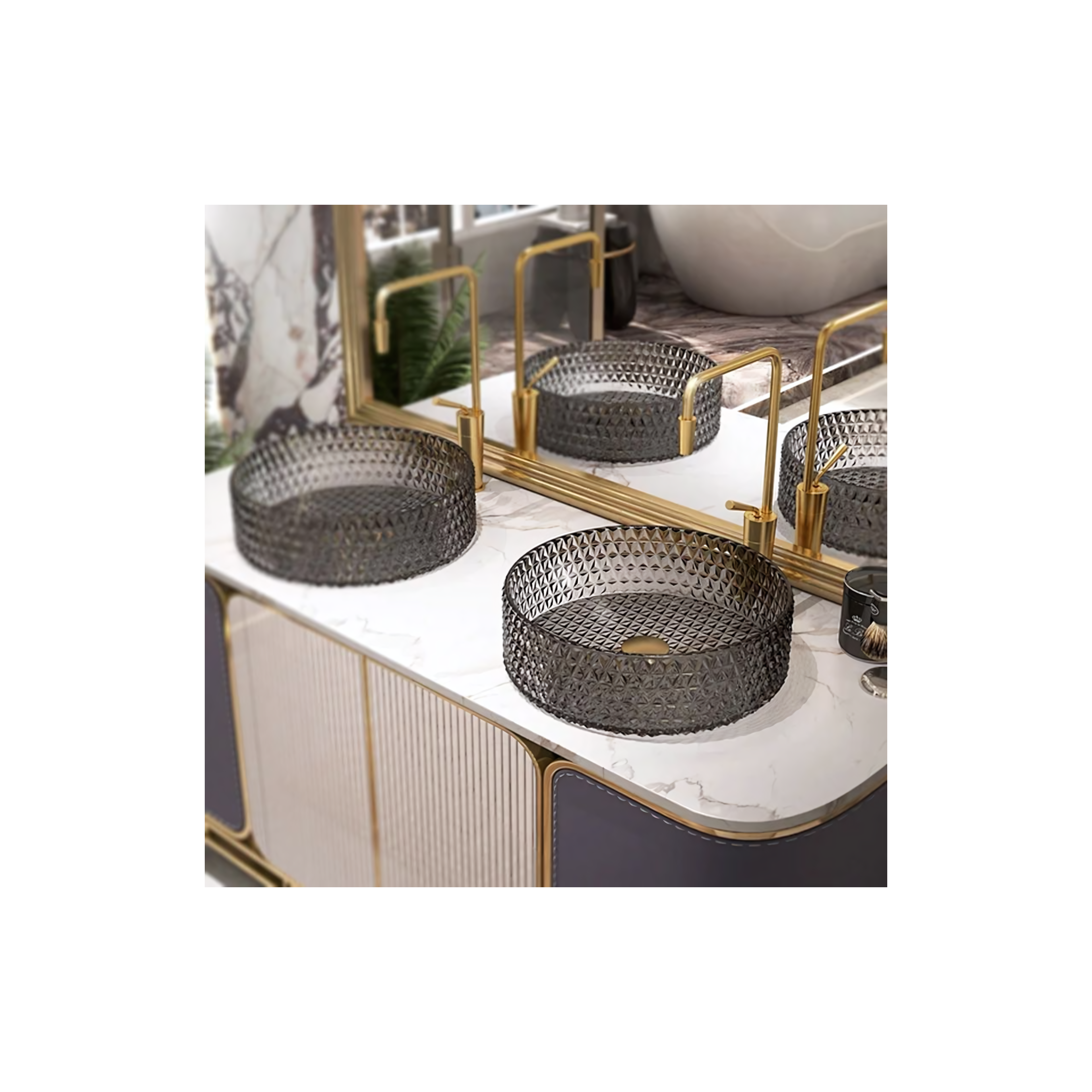 Umywalka nablatowa Rea Cristal Grey 39