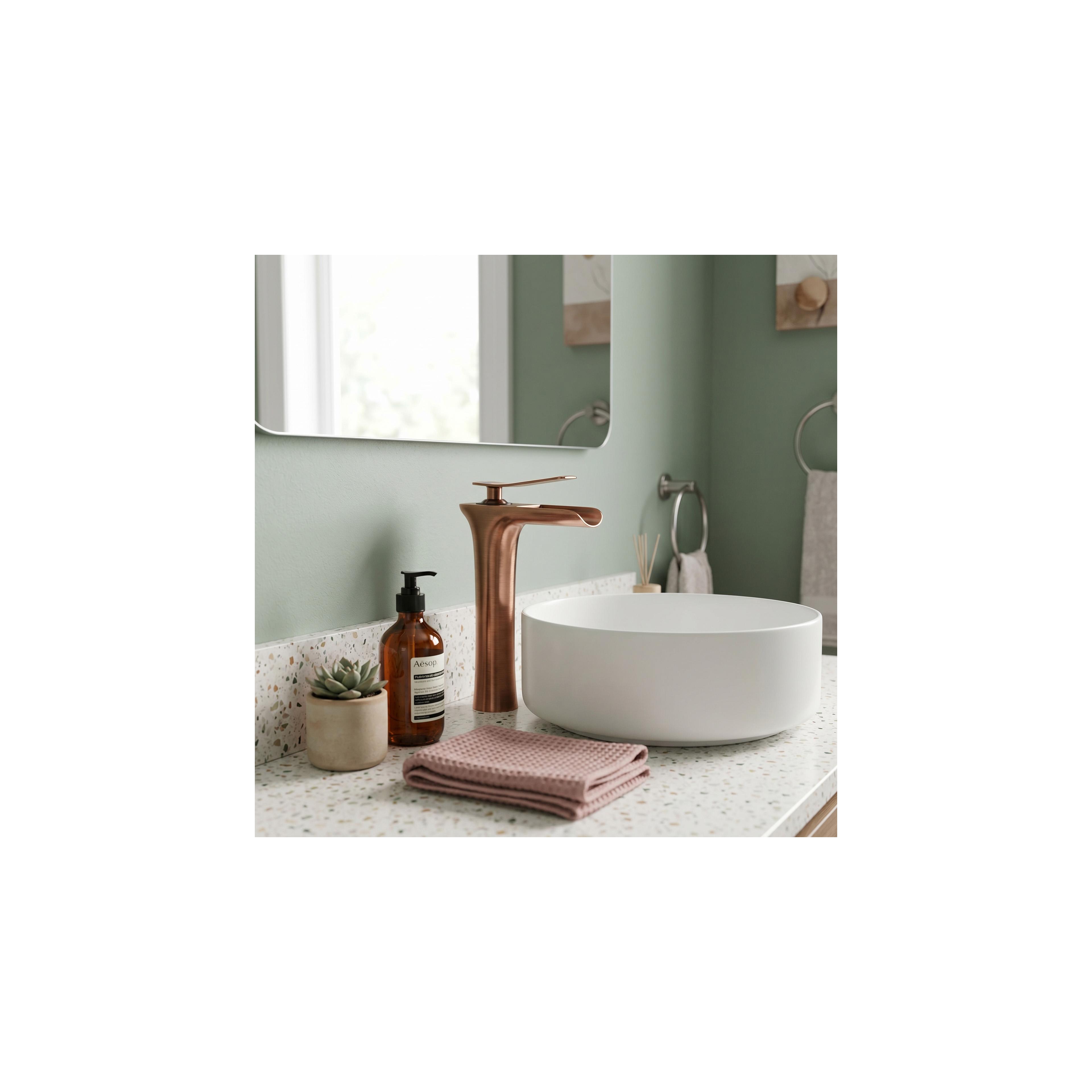 Waschbeckenarmatur Rea Laguna antique Brush Gold high