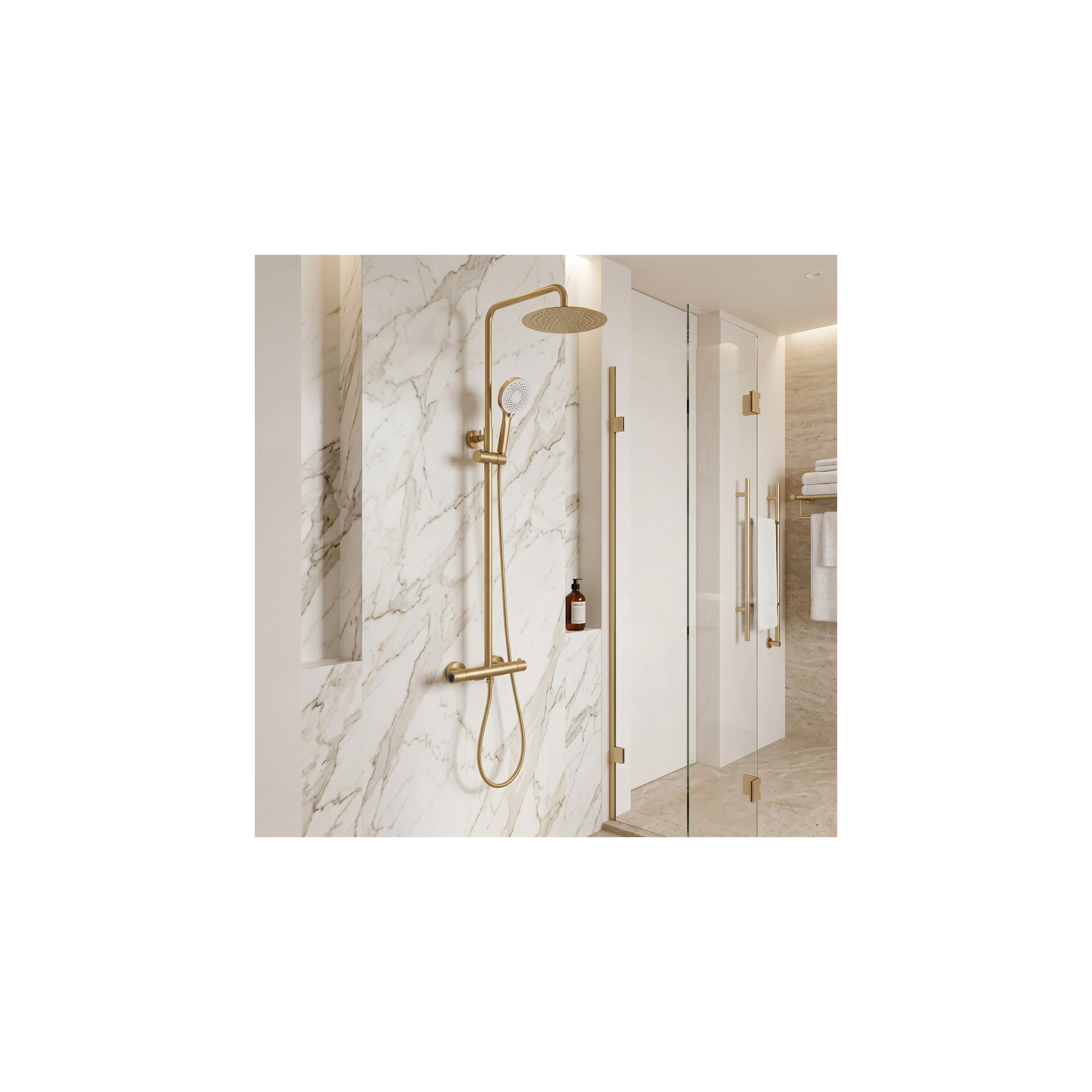 Thermostat Duschset Drop Brush Gold