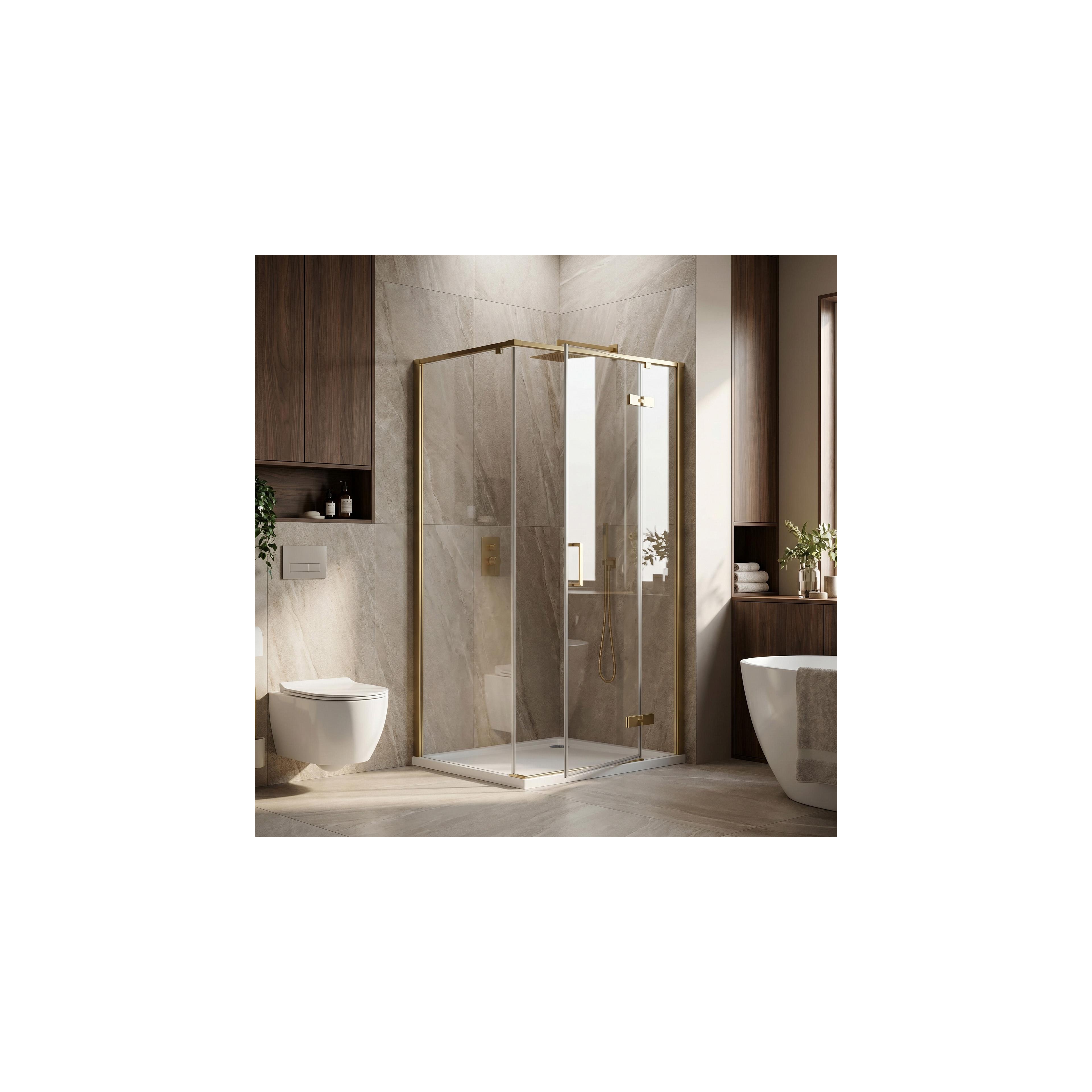 Duschkabine Rea Bruno 100x80 Brush Gold