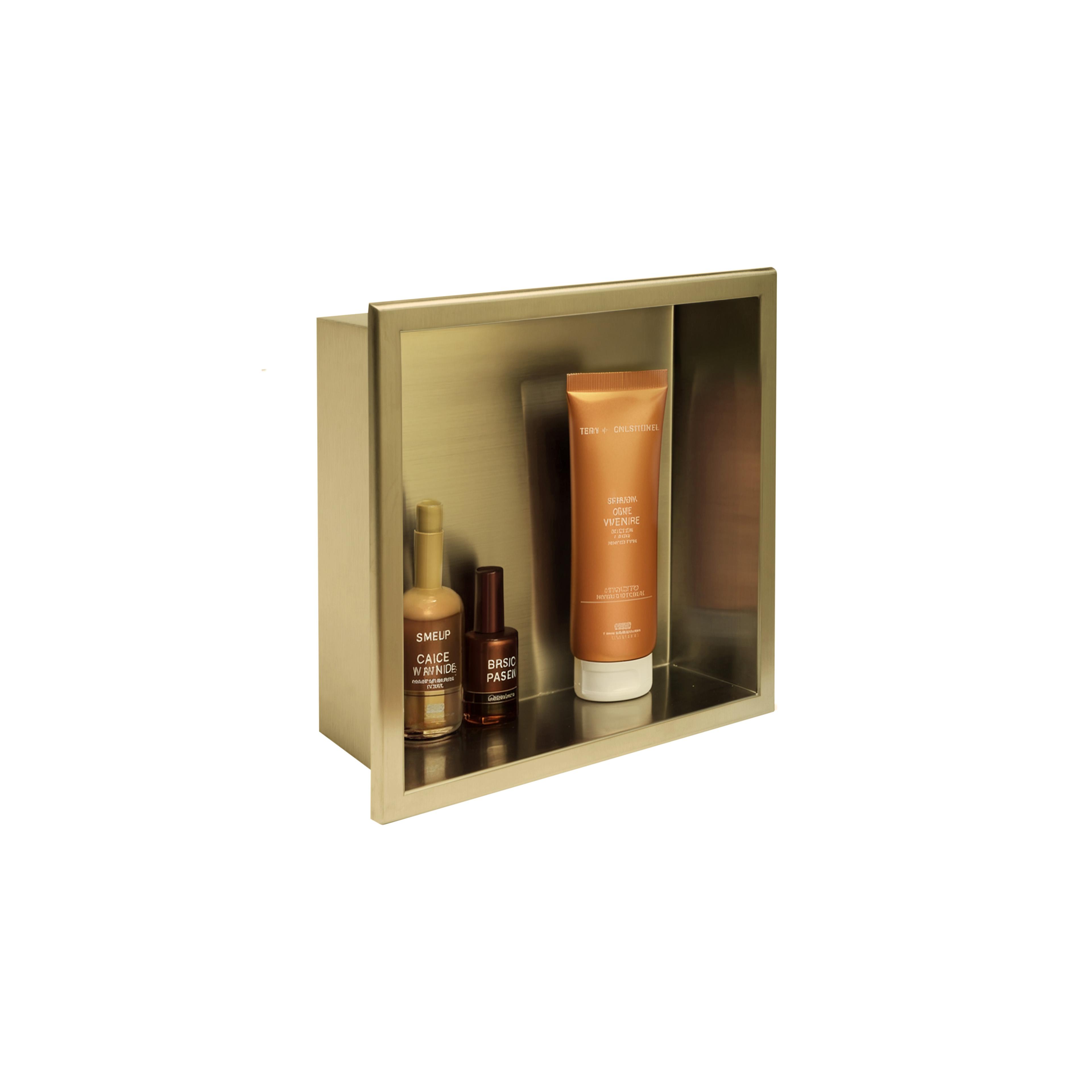 bathroom shelf 30x30 gold brush
