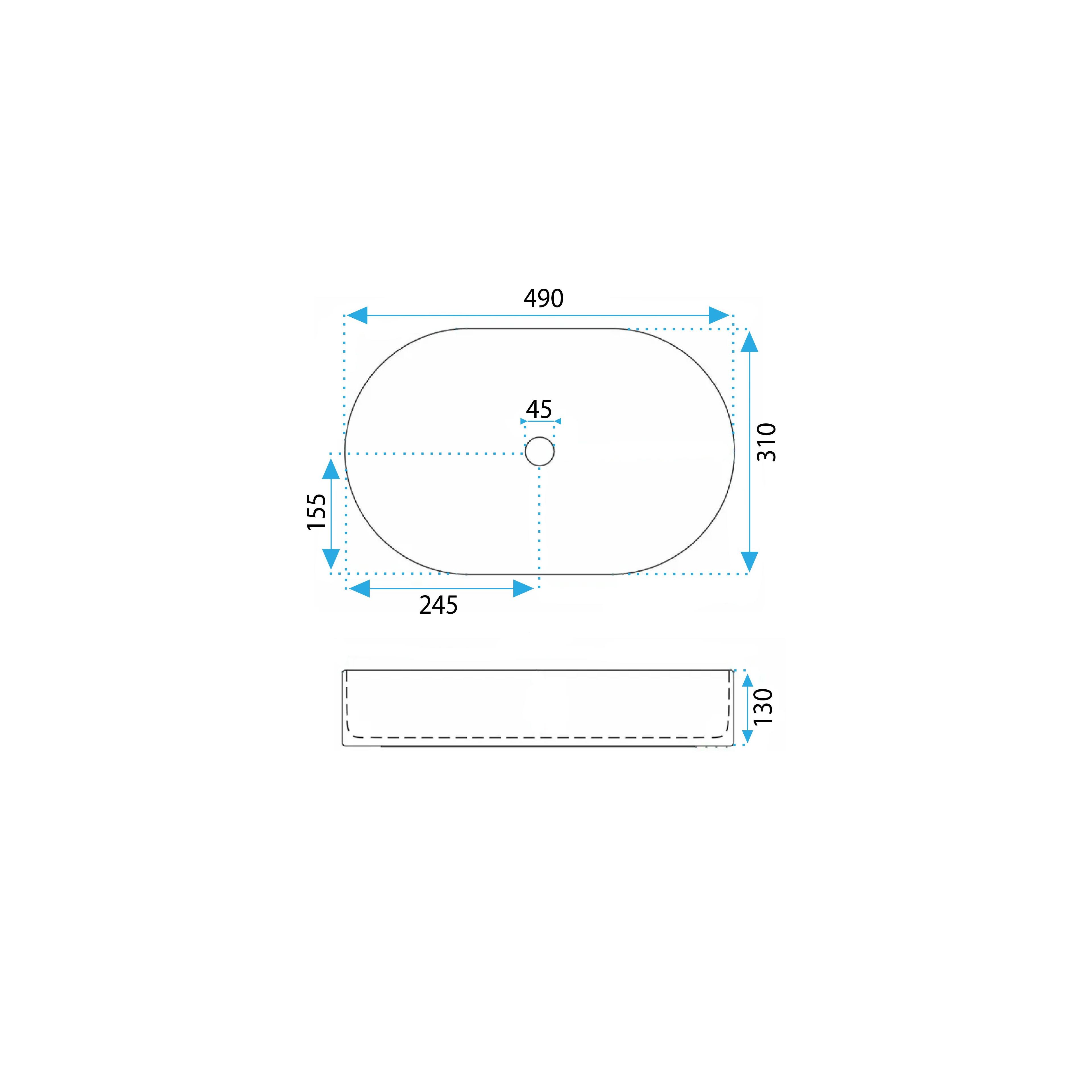 Countertop washbasin Rea Vanda Baby Blue Matt