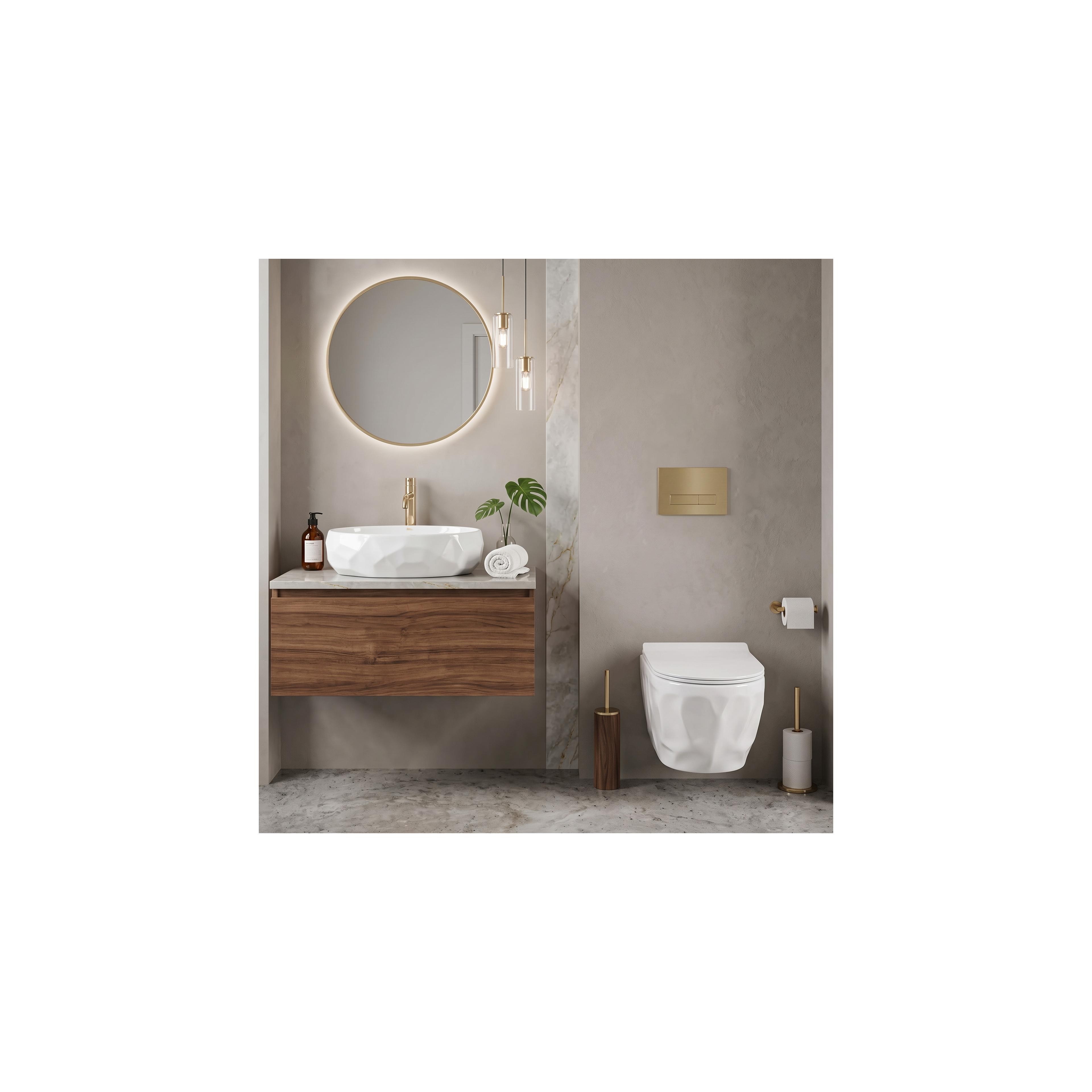 Pakabinamo WC puodo REA Gustavo Rimless ir stalviršio praustuvo Maya komplektas
