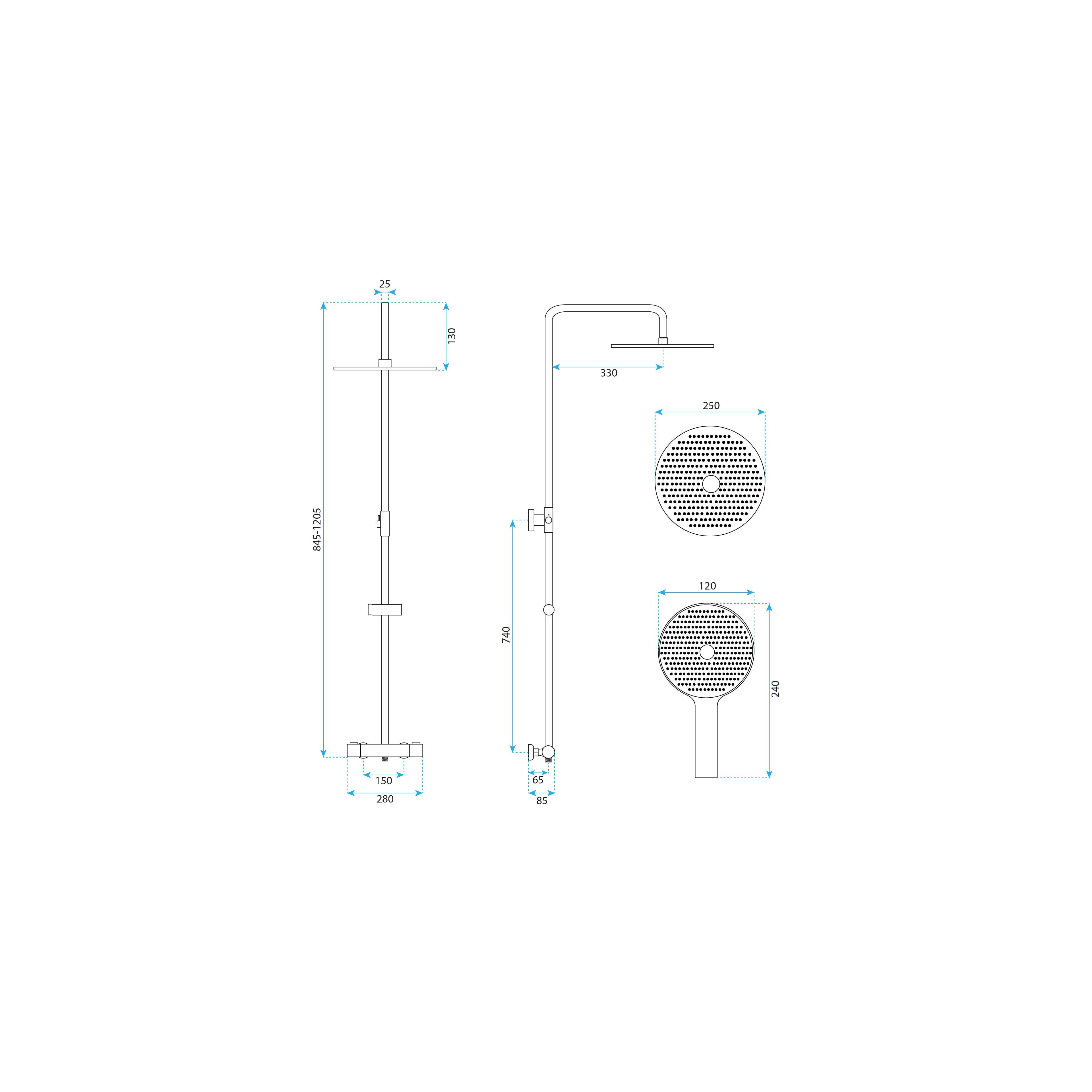 Thermostat Duschset Drop Titan