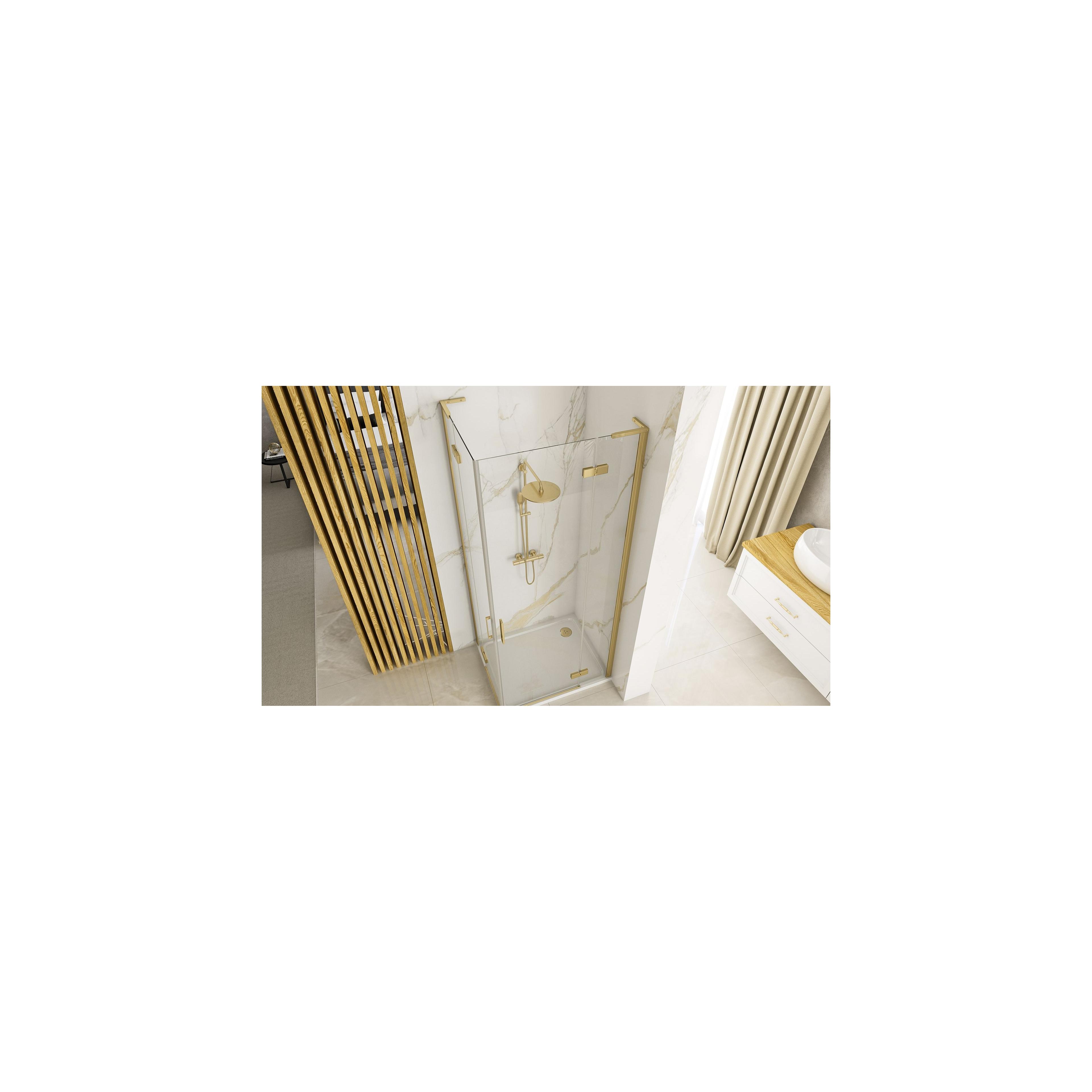 Cabine de douche REA Hugo 90x100 Gold Brush