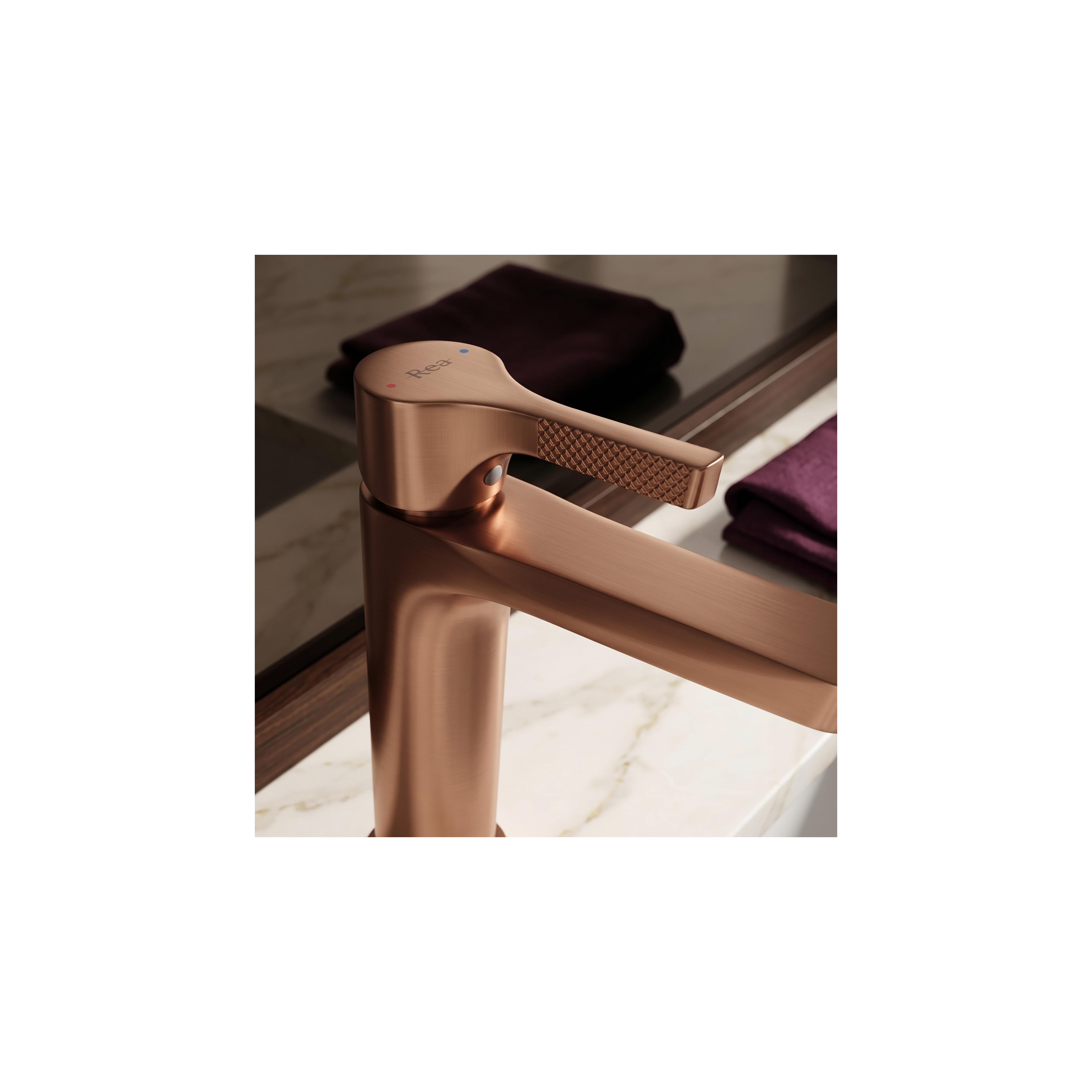 Robinet de lavabo PREMIUM Rea Maxim Brush Copper Low