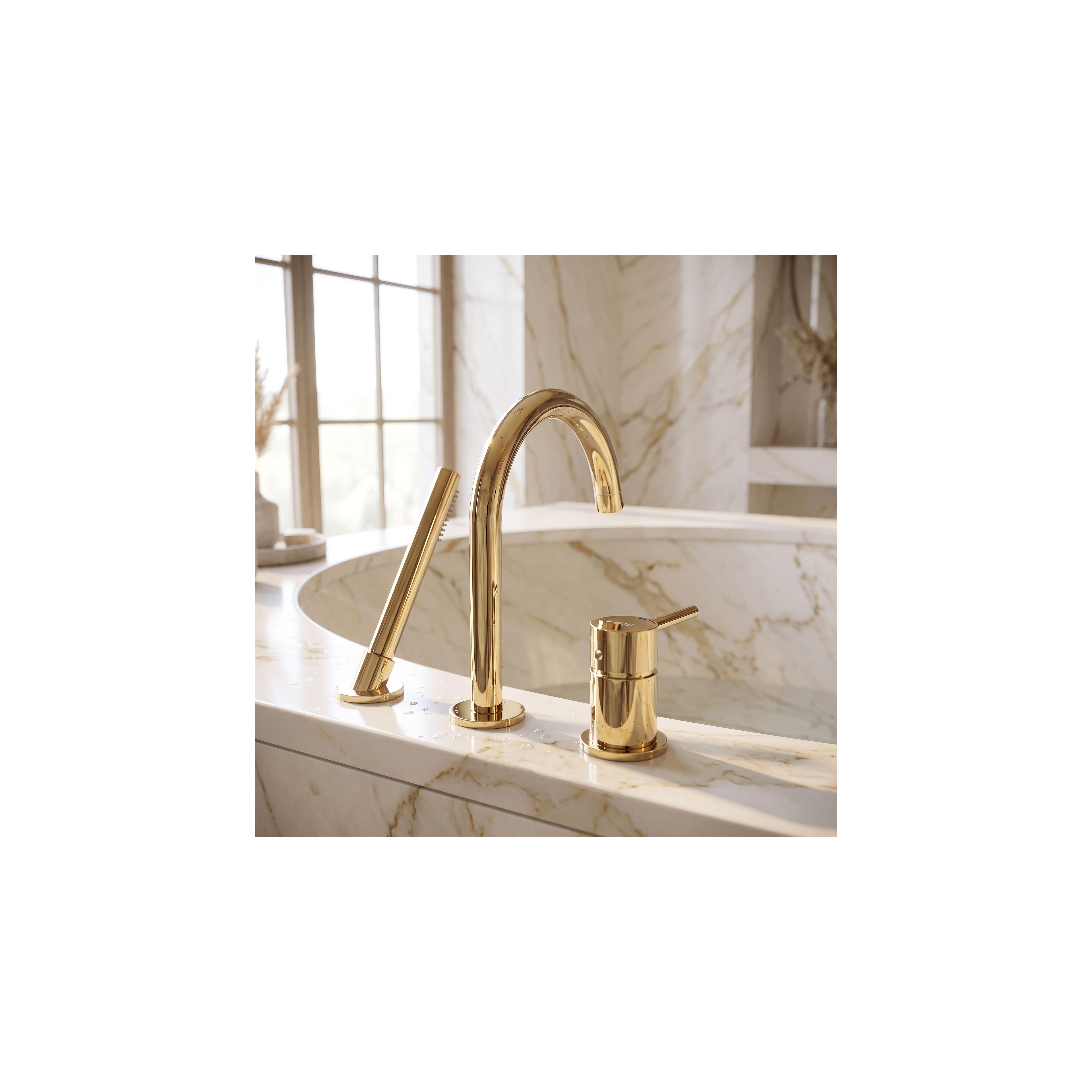 3-Hole Bathtub Faucet Rea Lungo Gold