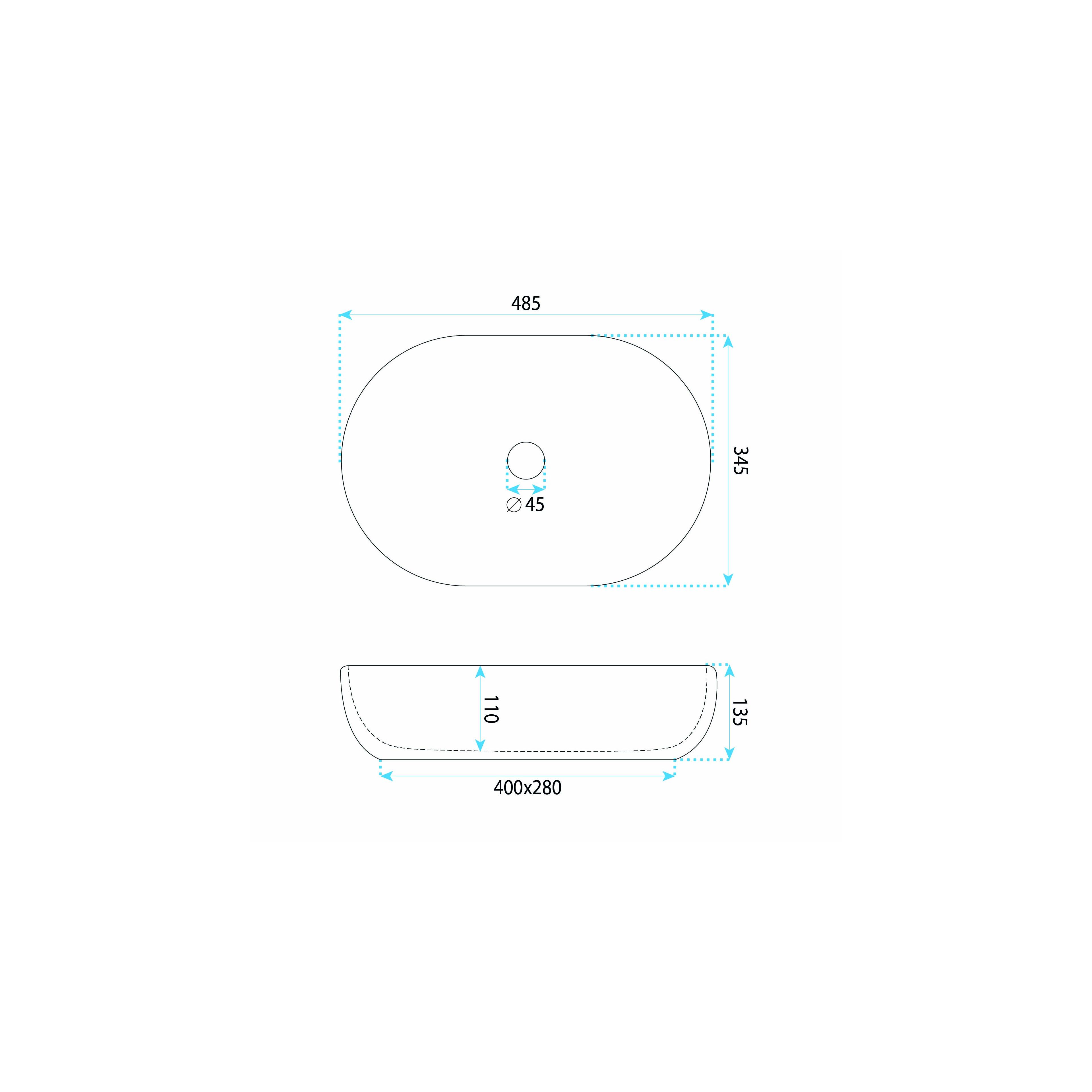 Countertop washbasin Rea Focus Creme
