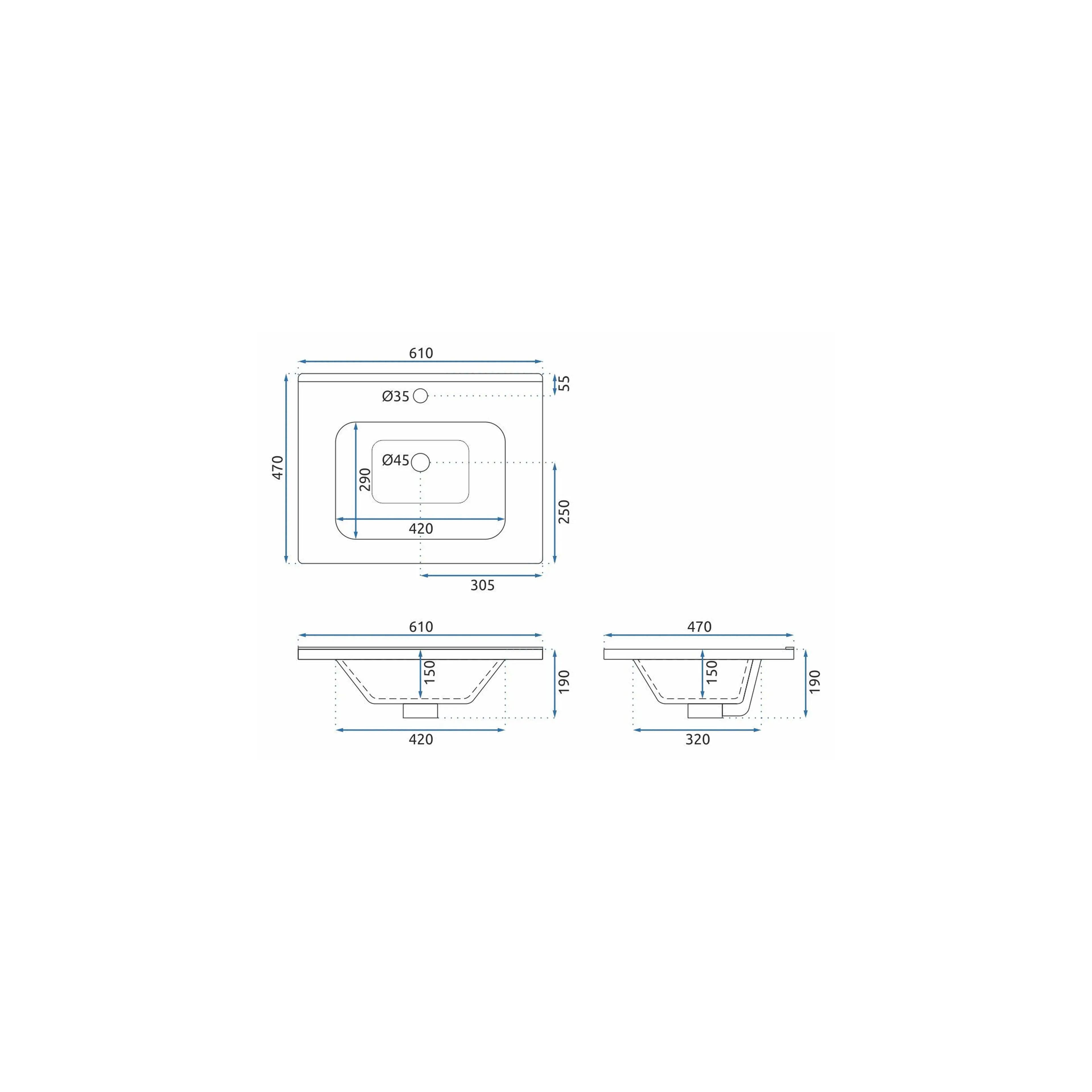 Badezimmermöbel-Set mit Waschbecken Astor 60 cm Beige