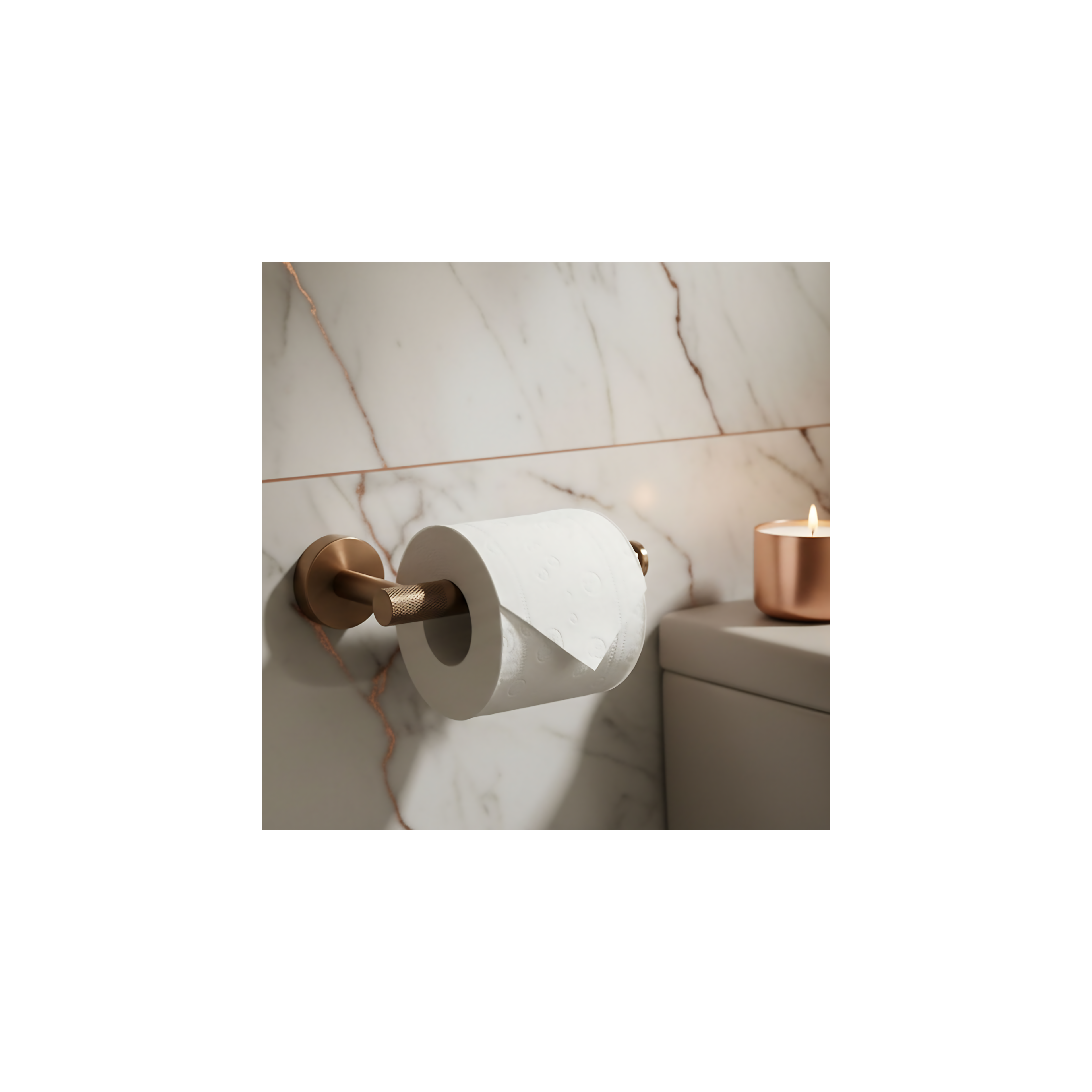 Badezimmer-Accessoire-Set GRID Brush Copper 4-teilig