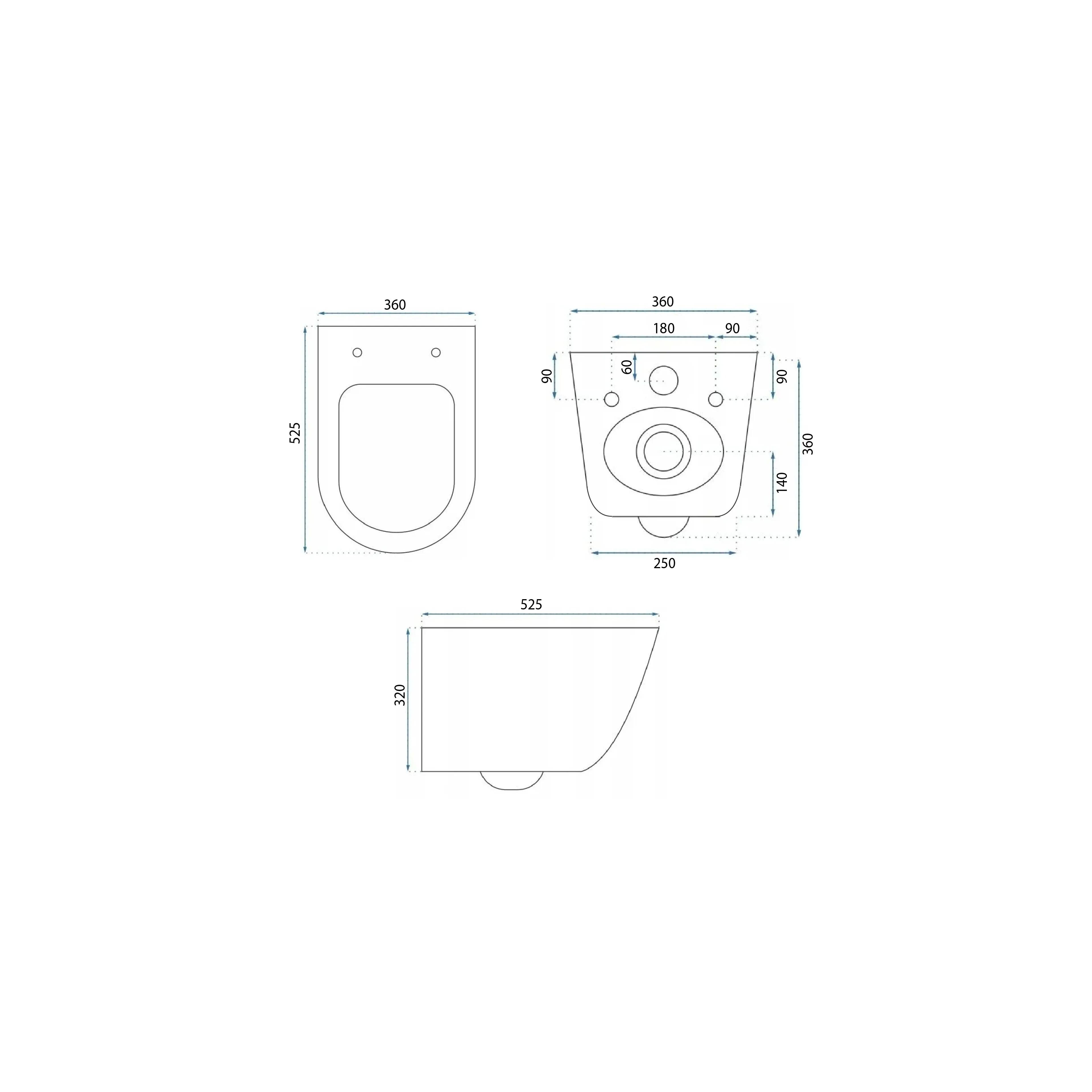 Toilet bowl Rea Eddy Tornado Rimless Flat N