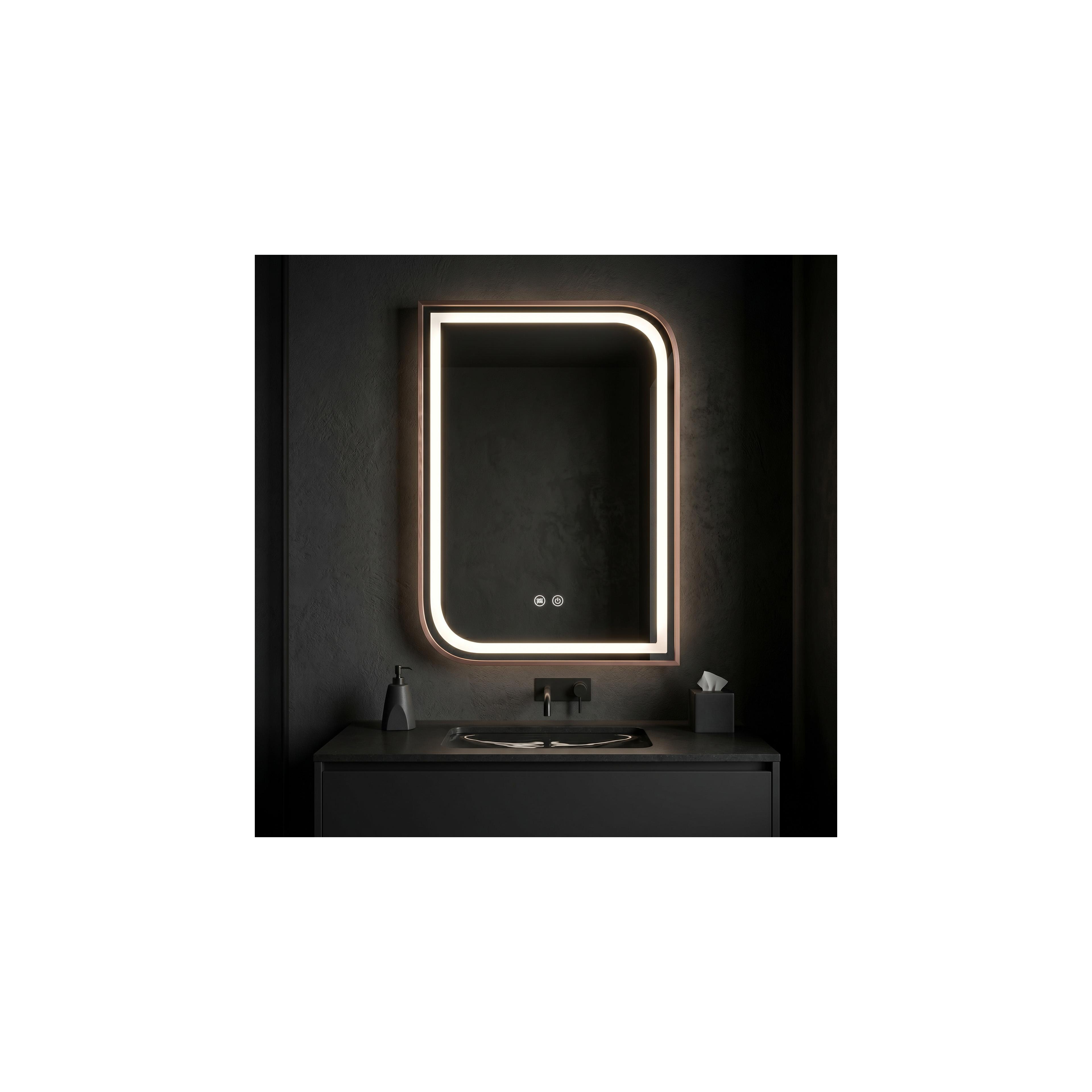 LED seinapeegel ZONE 80x60 BRUSH  ROSE GOLD