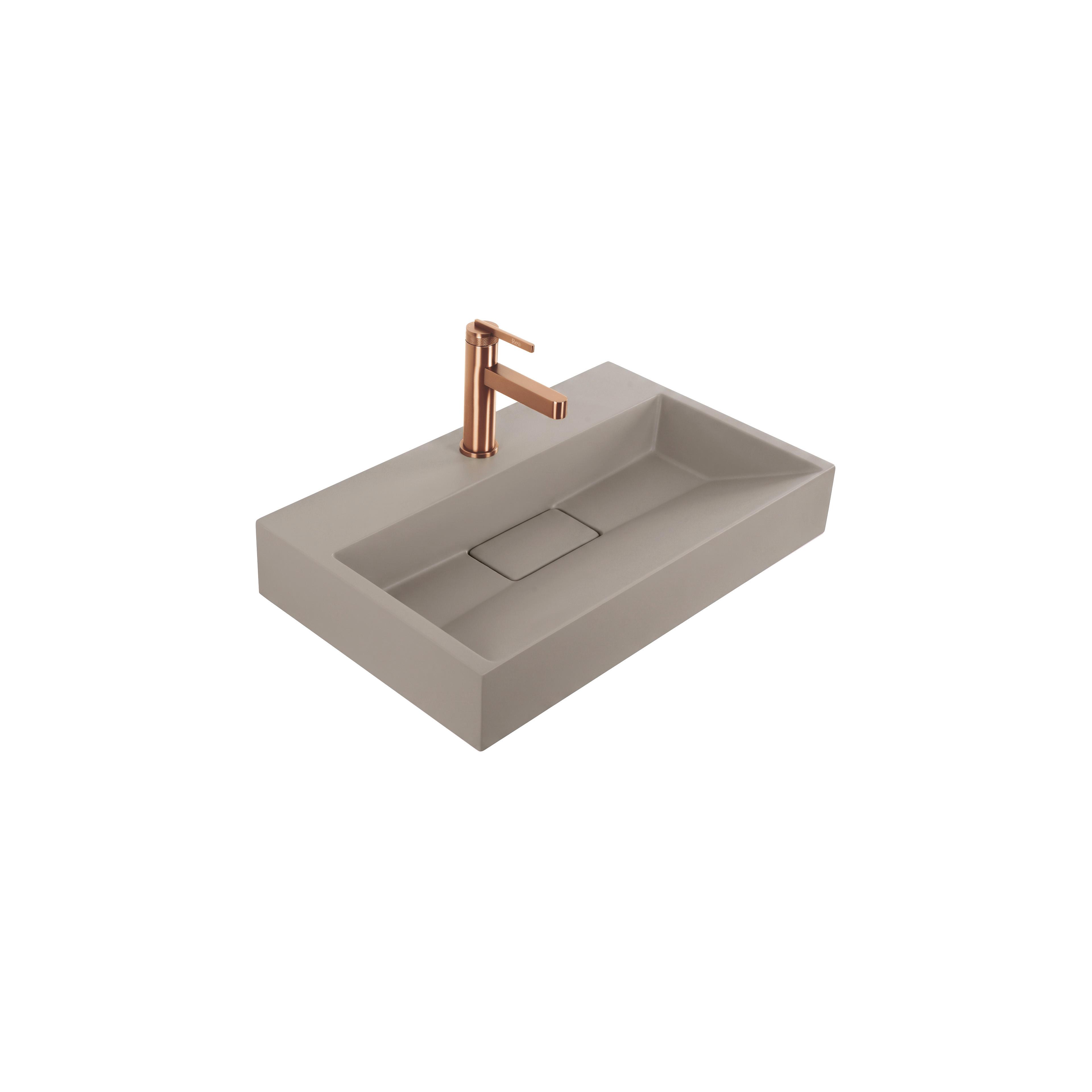 Konglomerāta izlietne Rea GOYA 60CM Taupe + rāmis