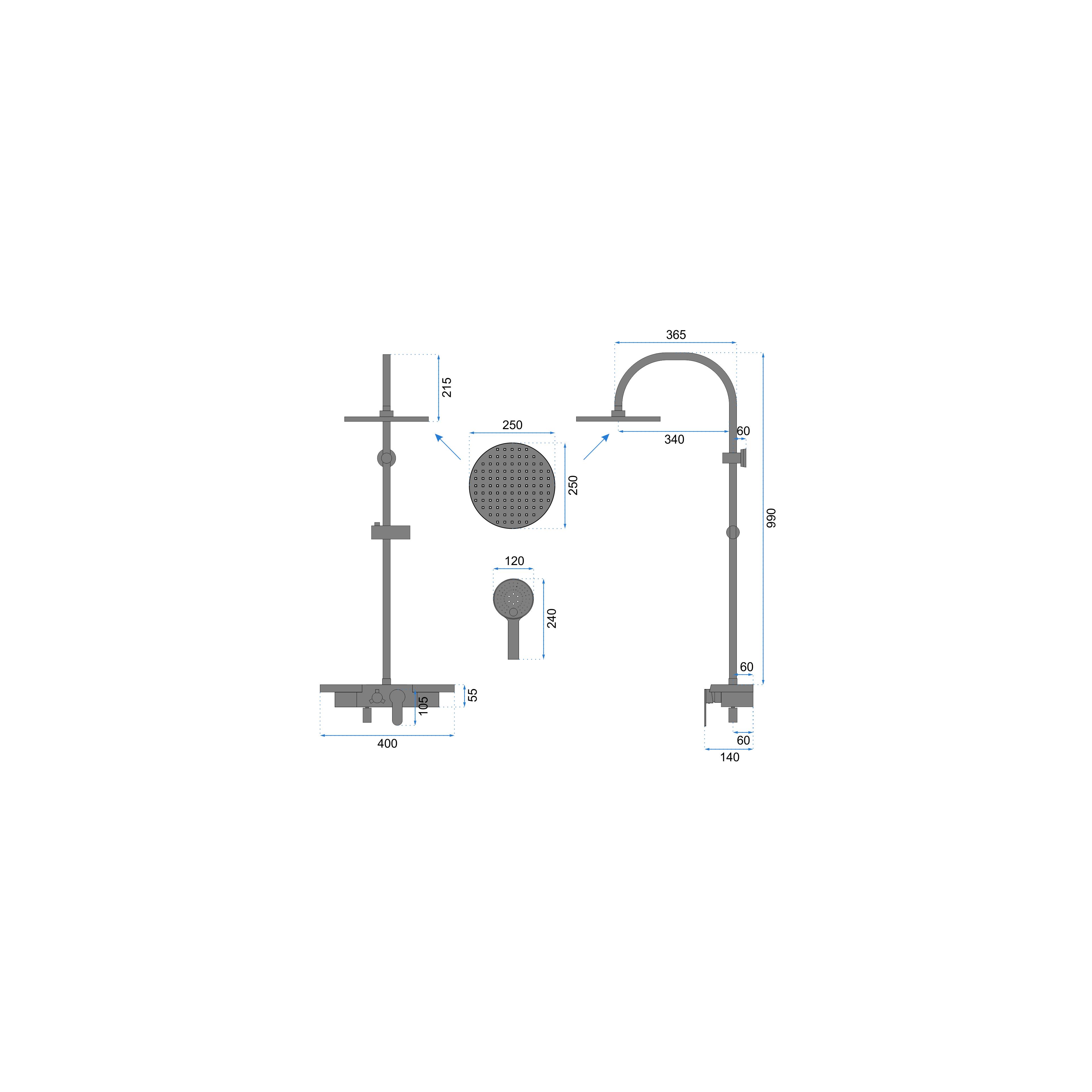 Kit de douche Rea Vigo Black