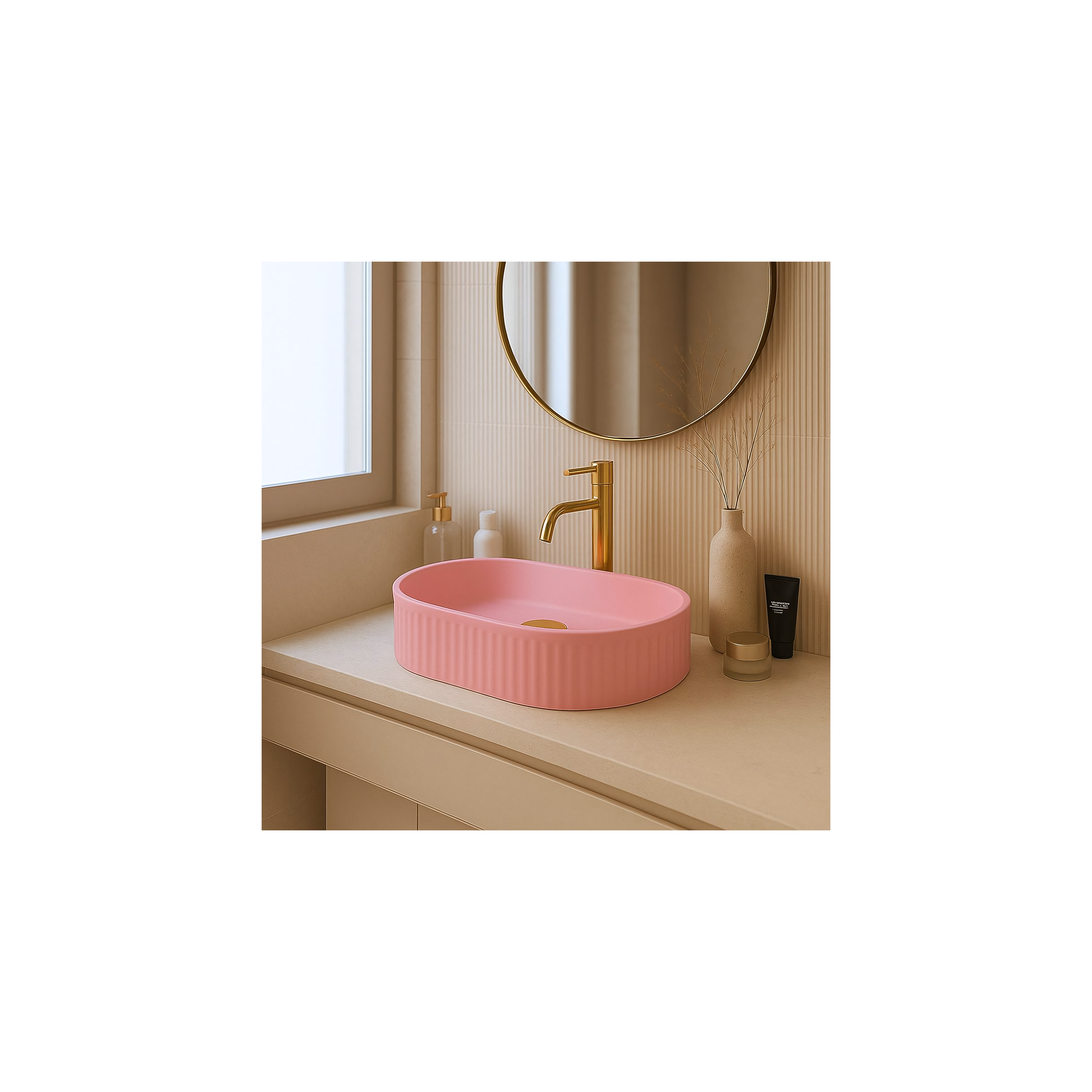 Countertop washbasin Rea Vanda Bubble Gum Matt