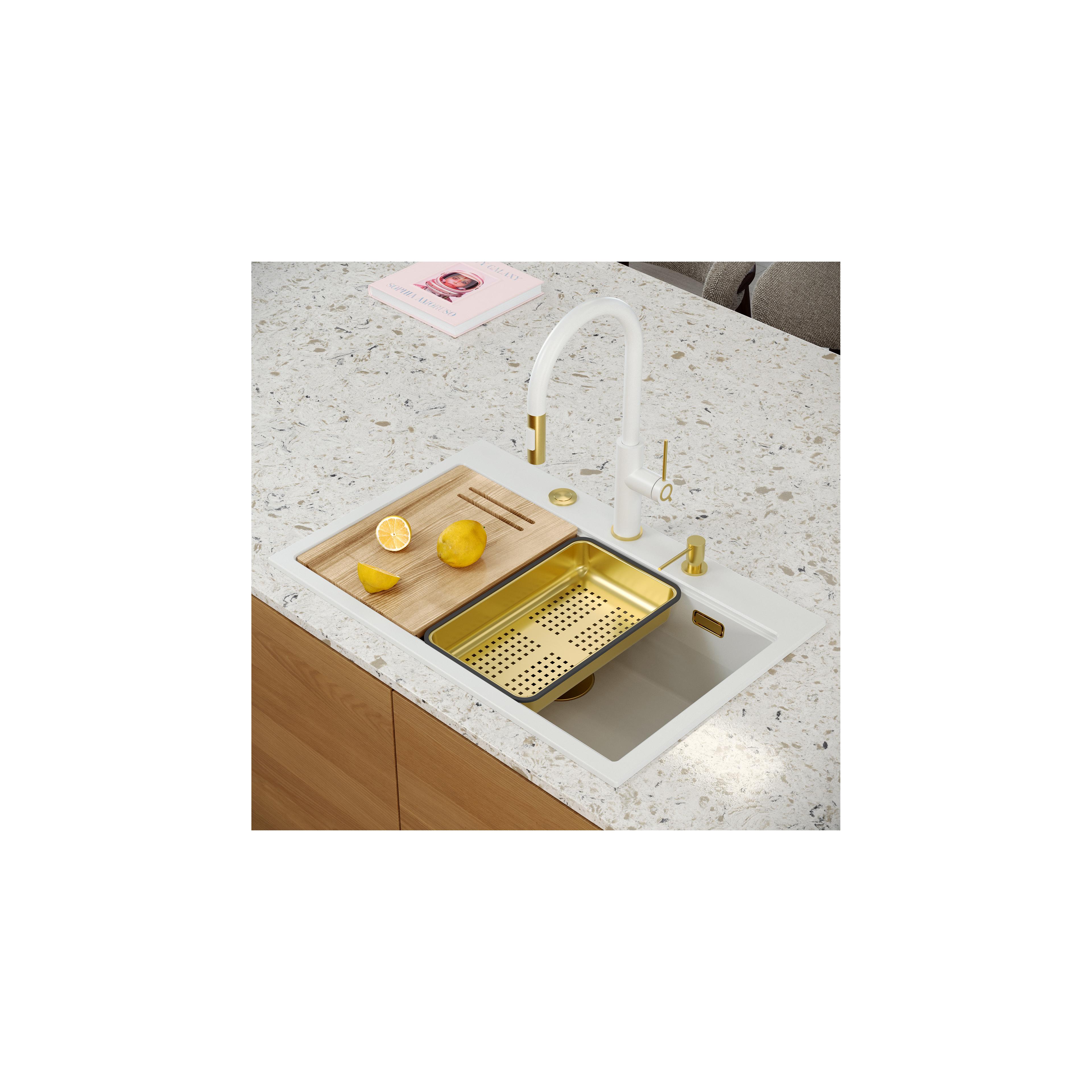 Pia de granito branco MARC 110 WORKSTATION