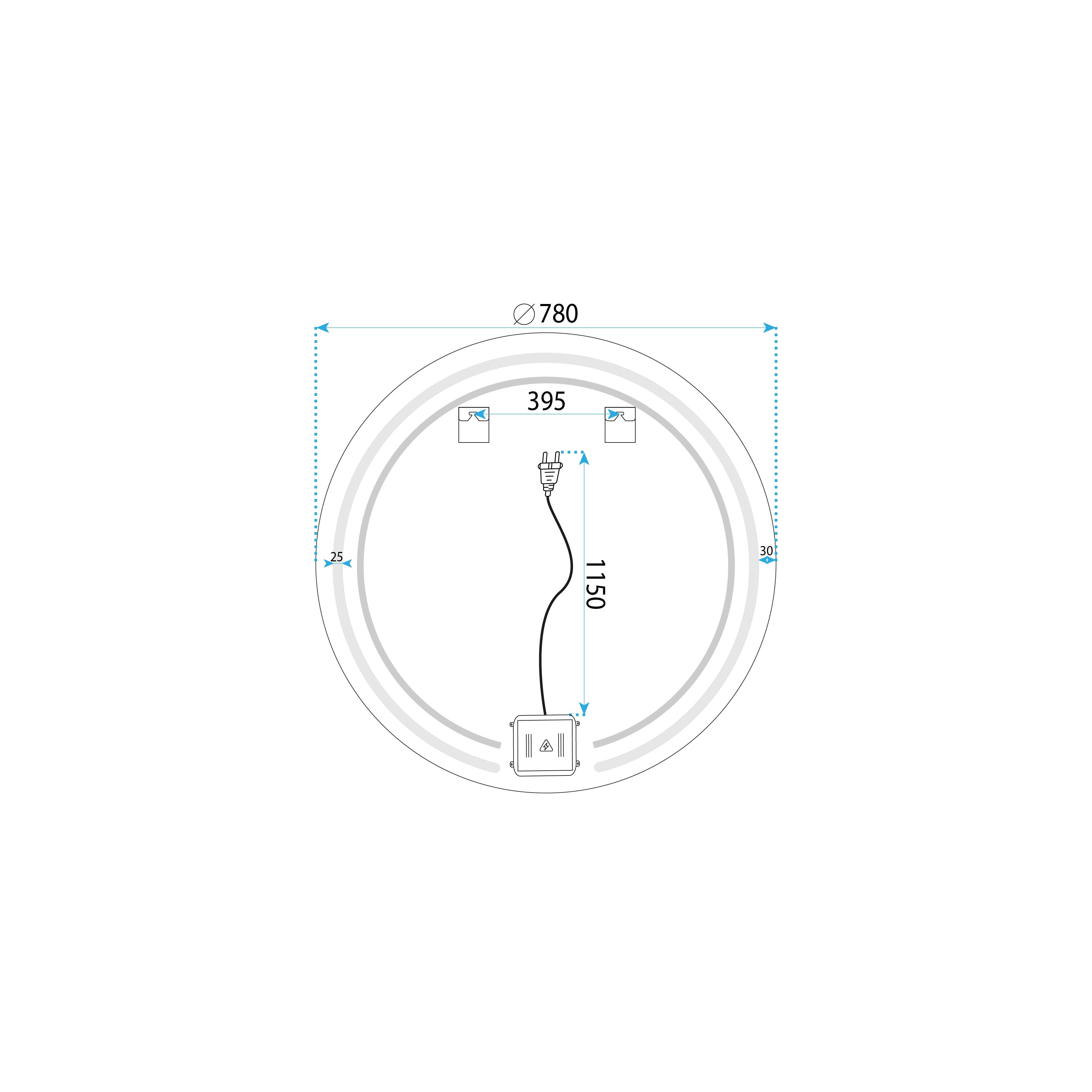 Spiegel LED 80cm Modern