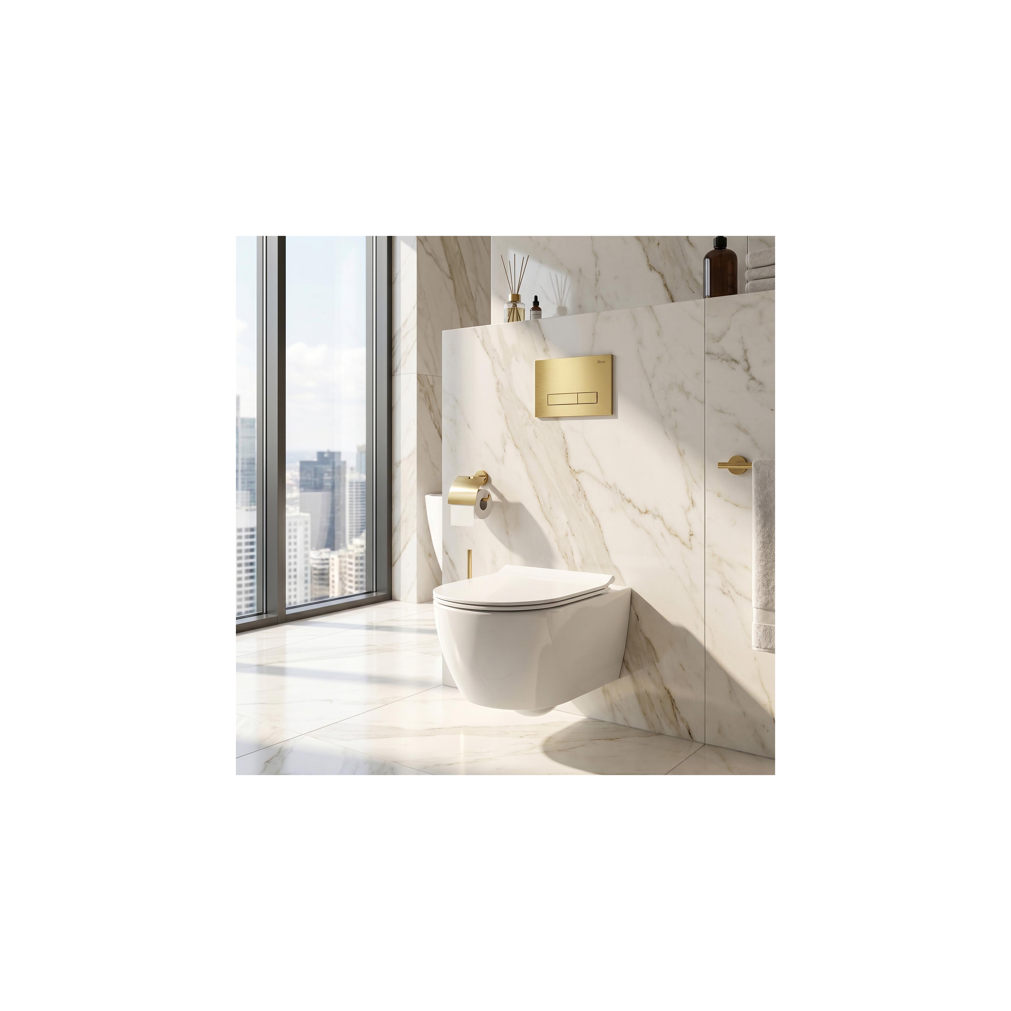 Gestell Unterputz-Set Slim 024N für WC-Becken mit HD-Drücker Gold