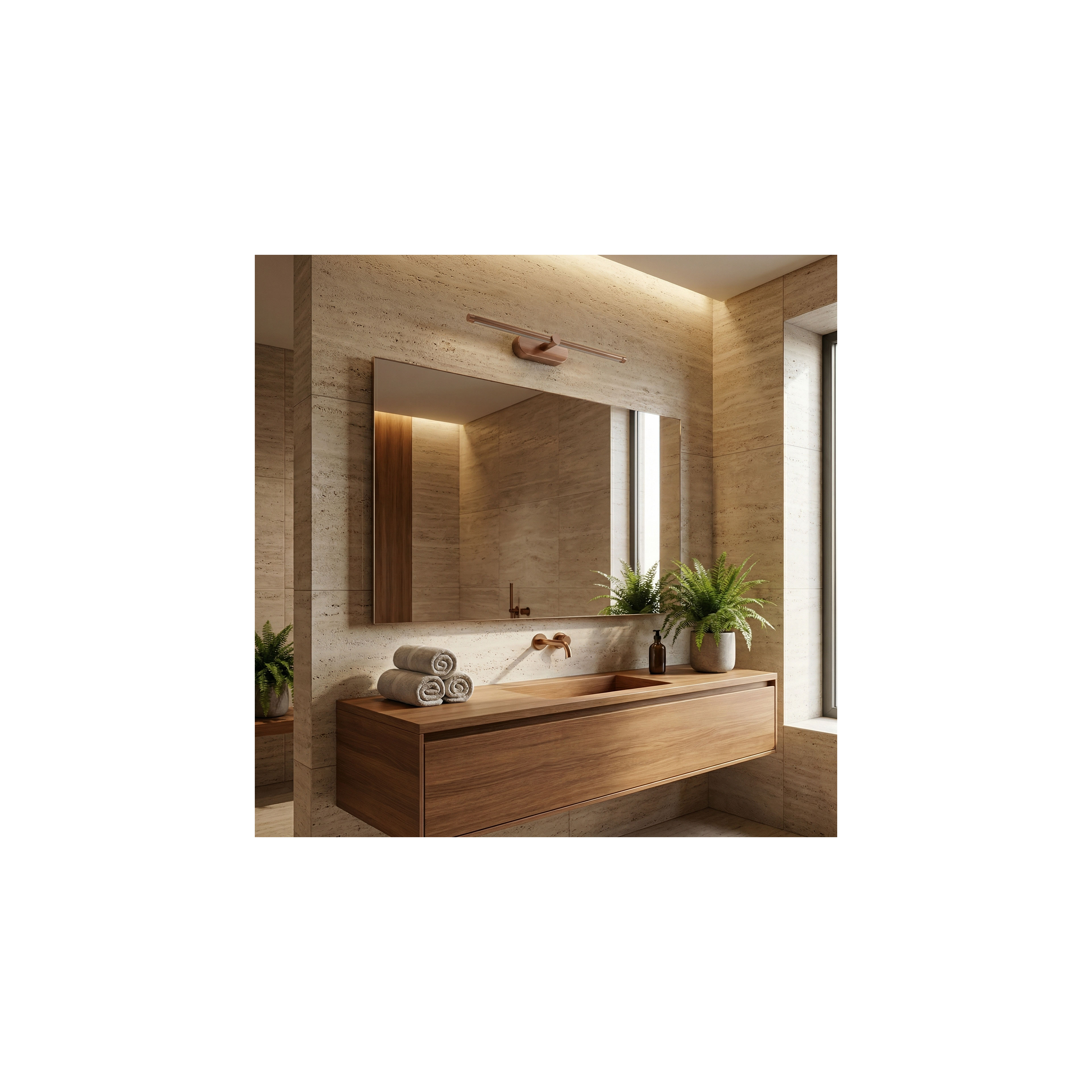 Bad LED-Wandleuchte APP1895-1W 40 cm BRUSH COPPER
