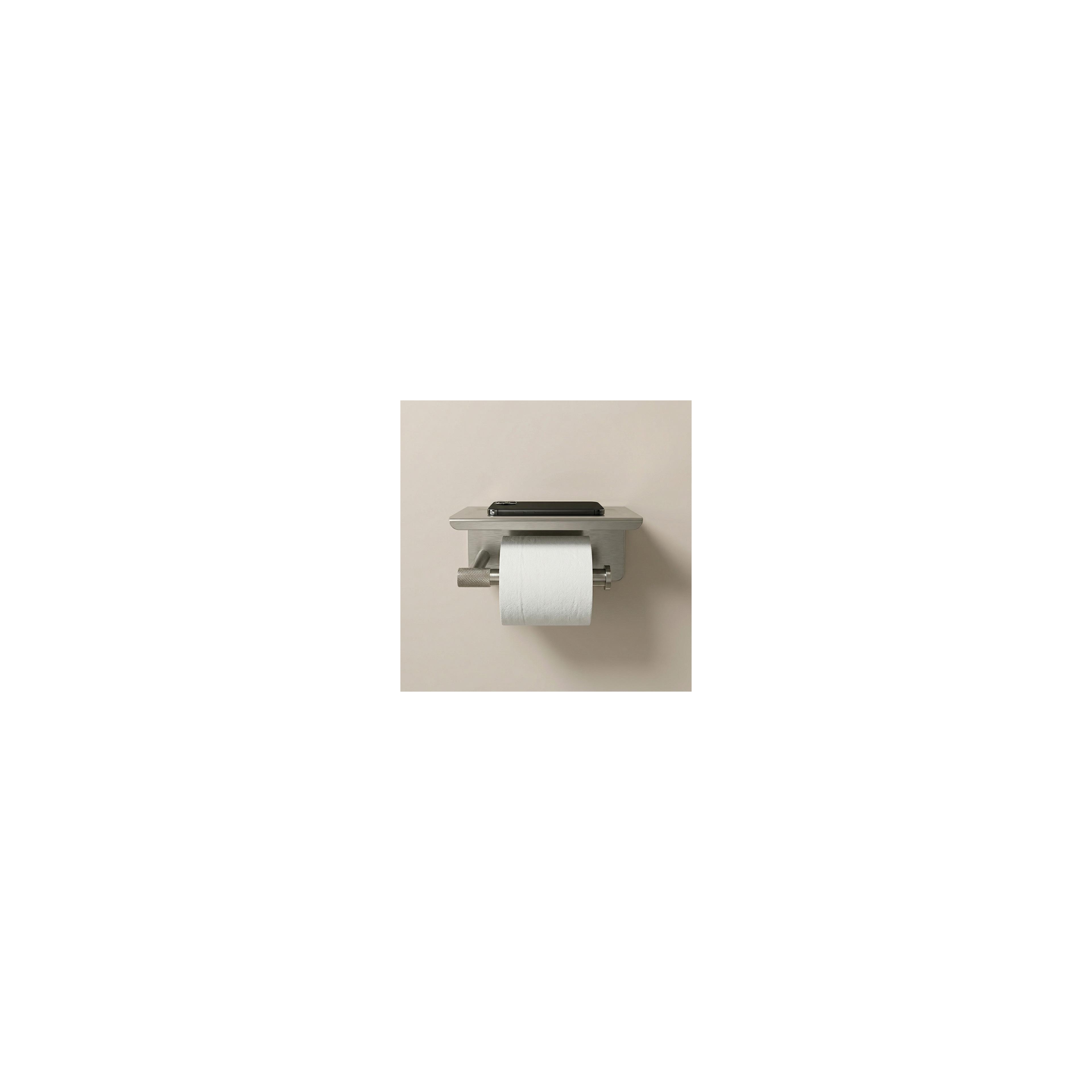 Toilettenpapierhalter mit Ablage 6613 Modern Nickel Brush
