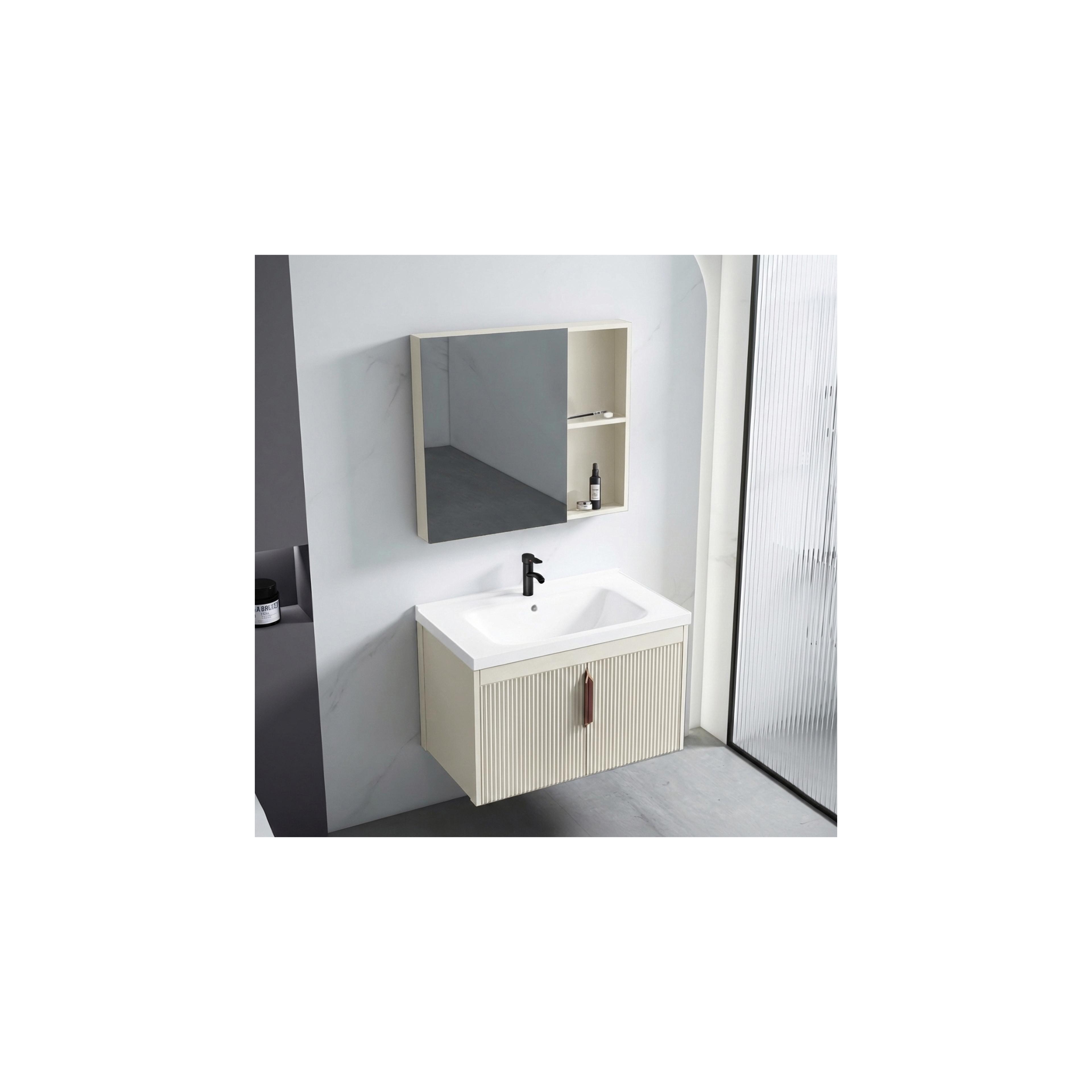Badezimmermöbel-Set mit Waschbecken Astor 60 cm Beige