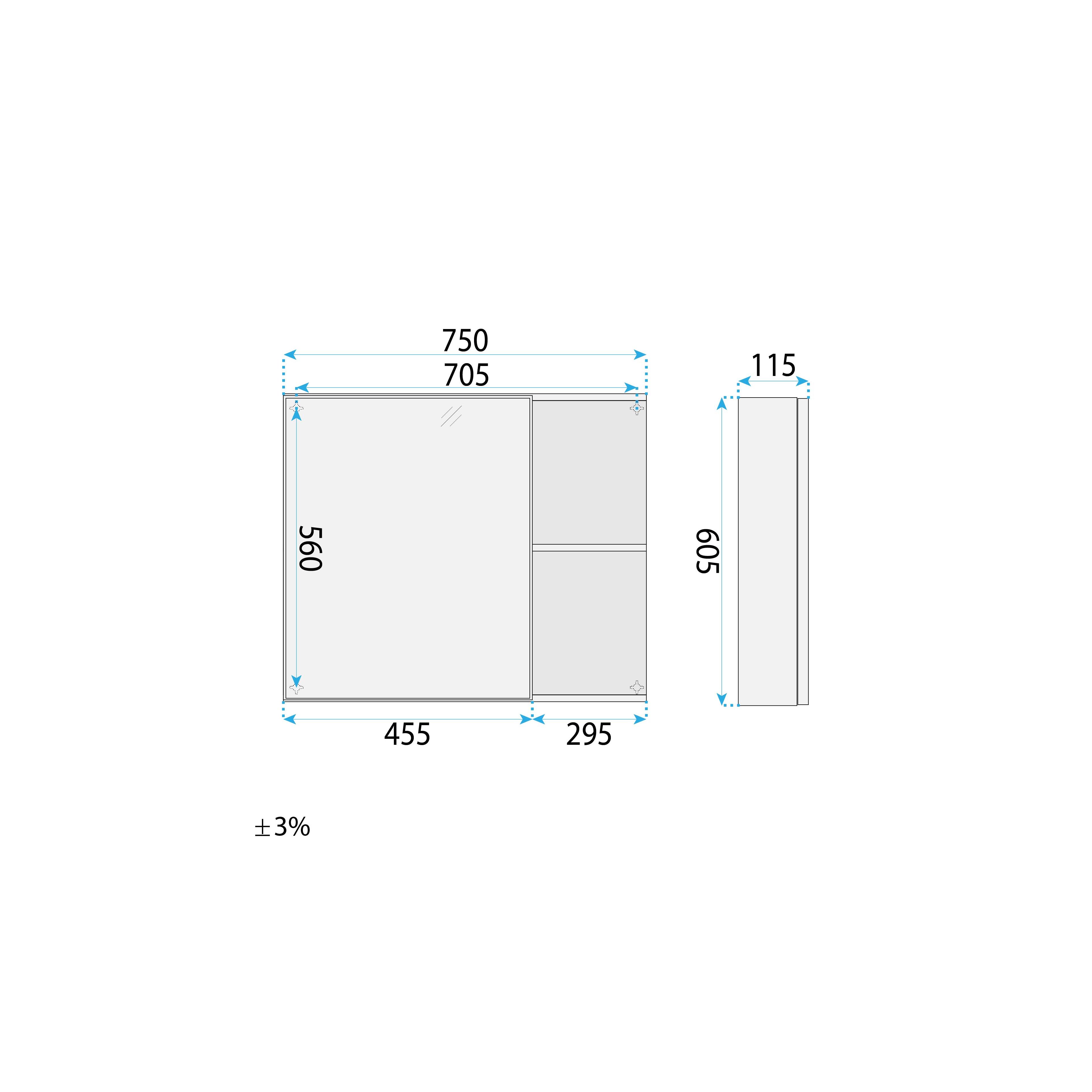 Комплект мебели за баня с мивка Denver 80cm Grey
