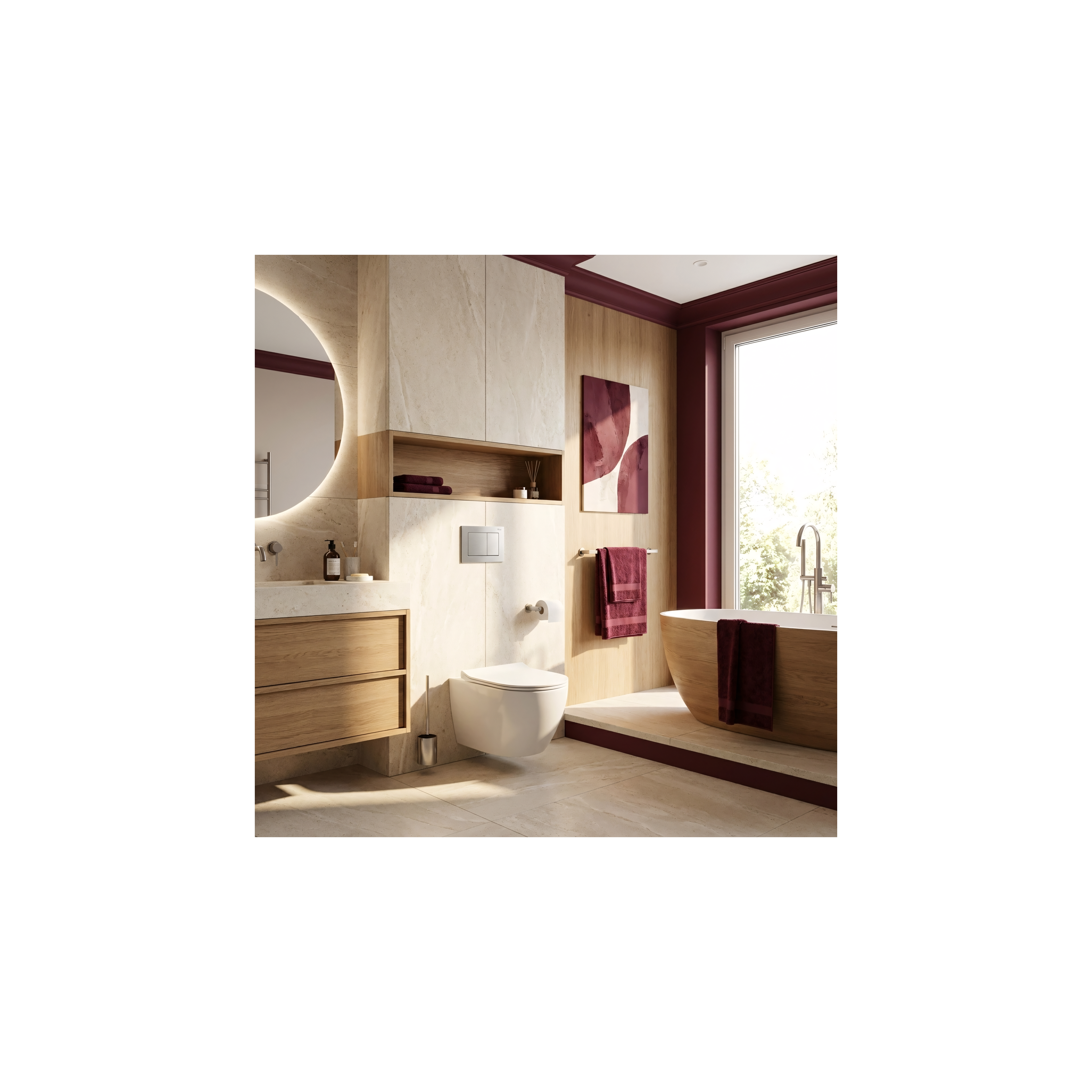 Gestell unterputz-set Slim 024N für WC-becken mit drücker J Satin