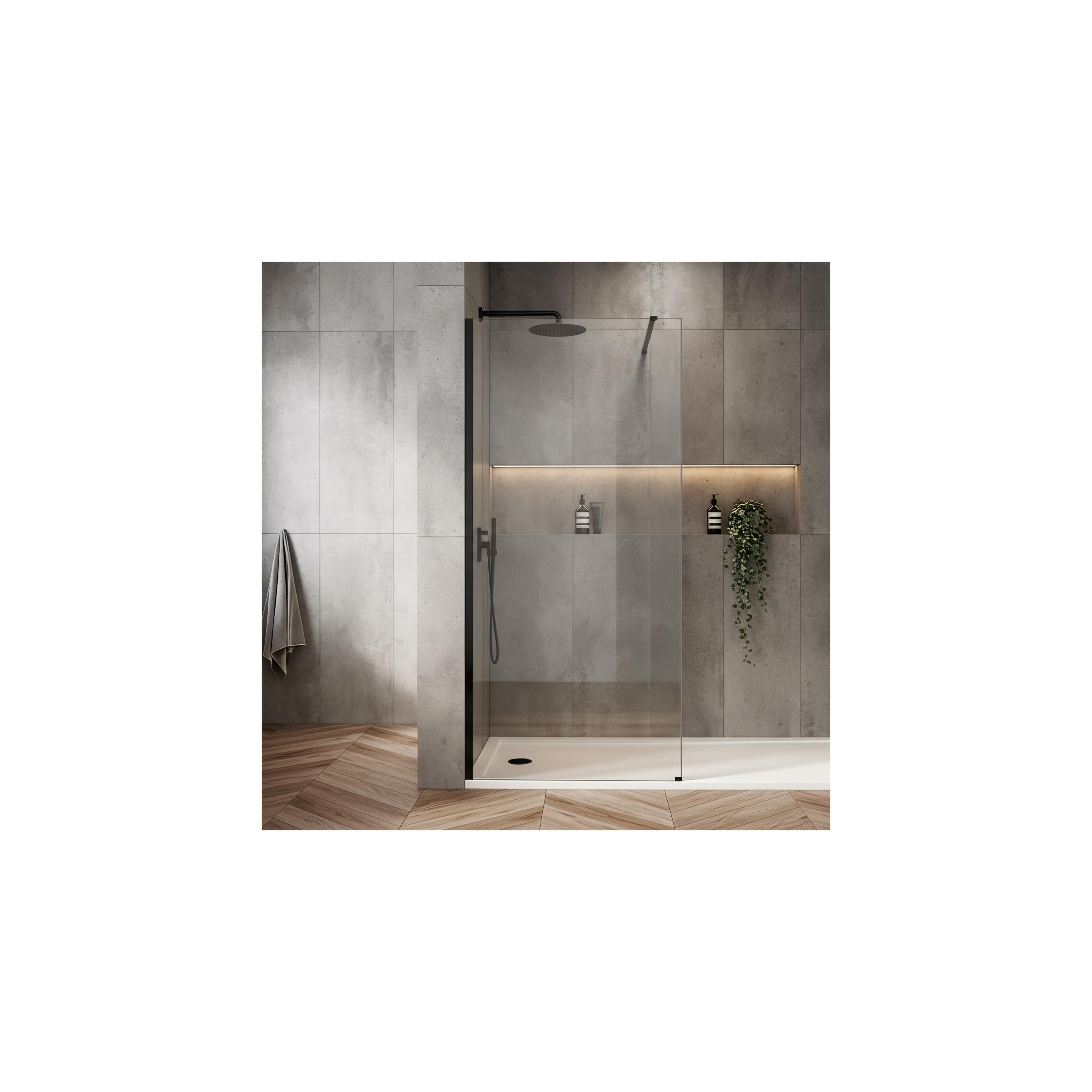 Tuš zaslon Rea Flexi Transparent / Black 80