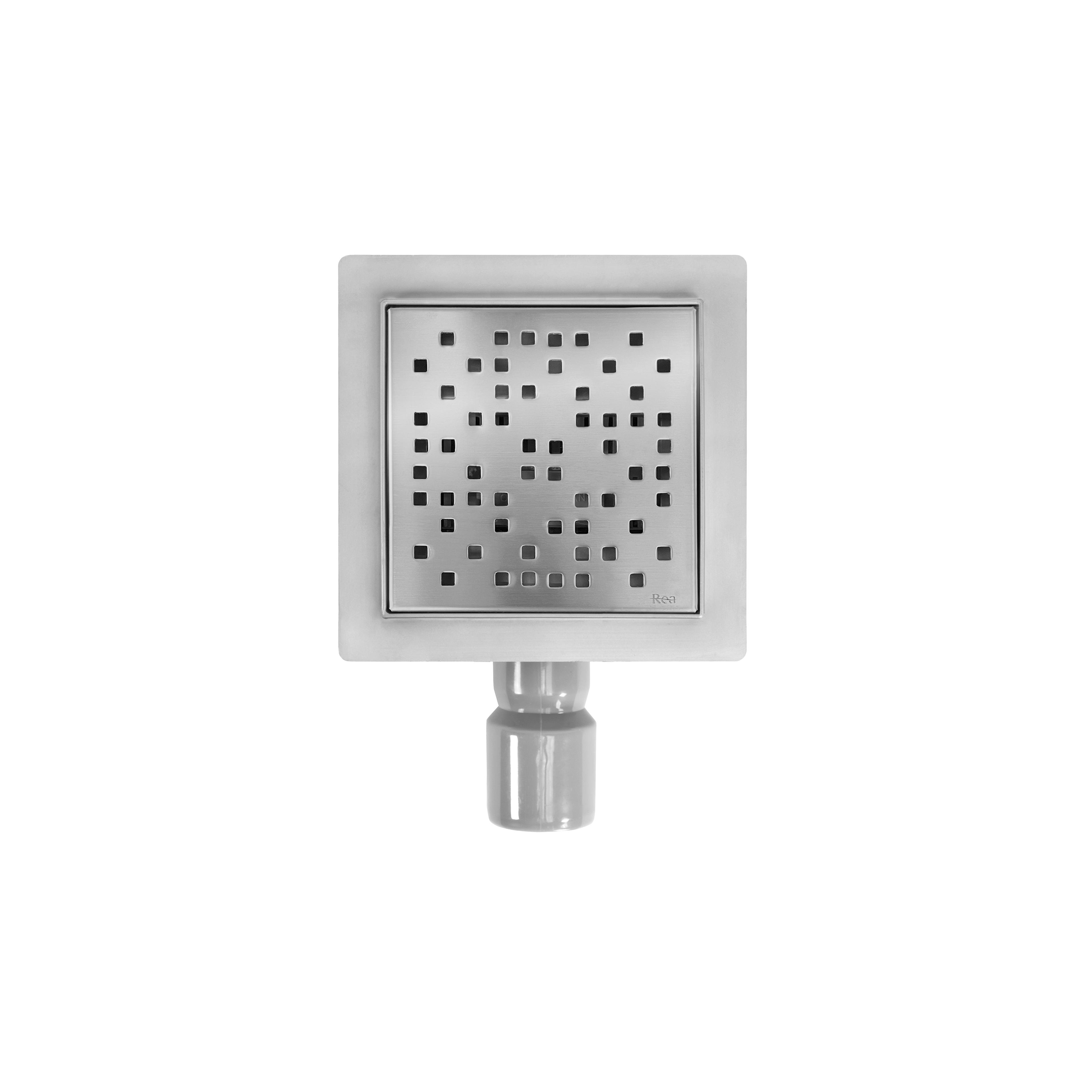 Scarico lineare REA DOTS 150x150 Nickel Brush