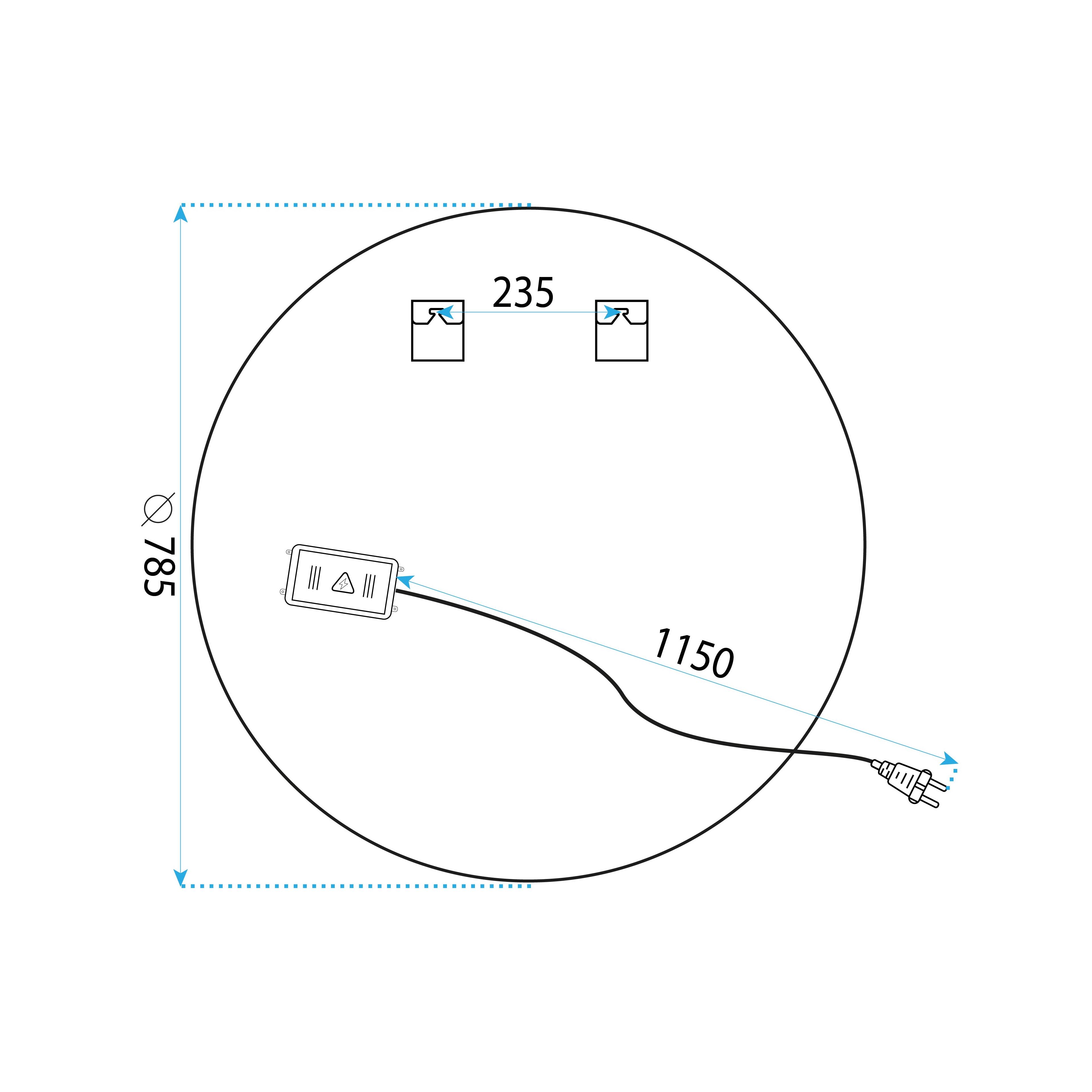 Spiegel LED 80cm BAS