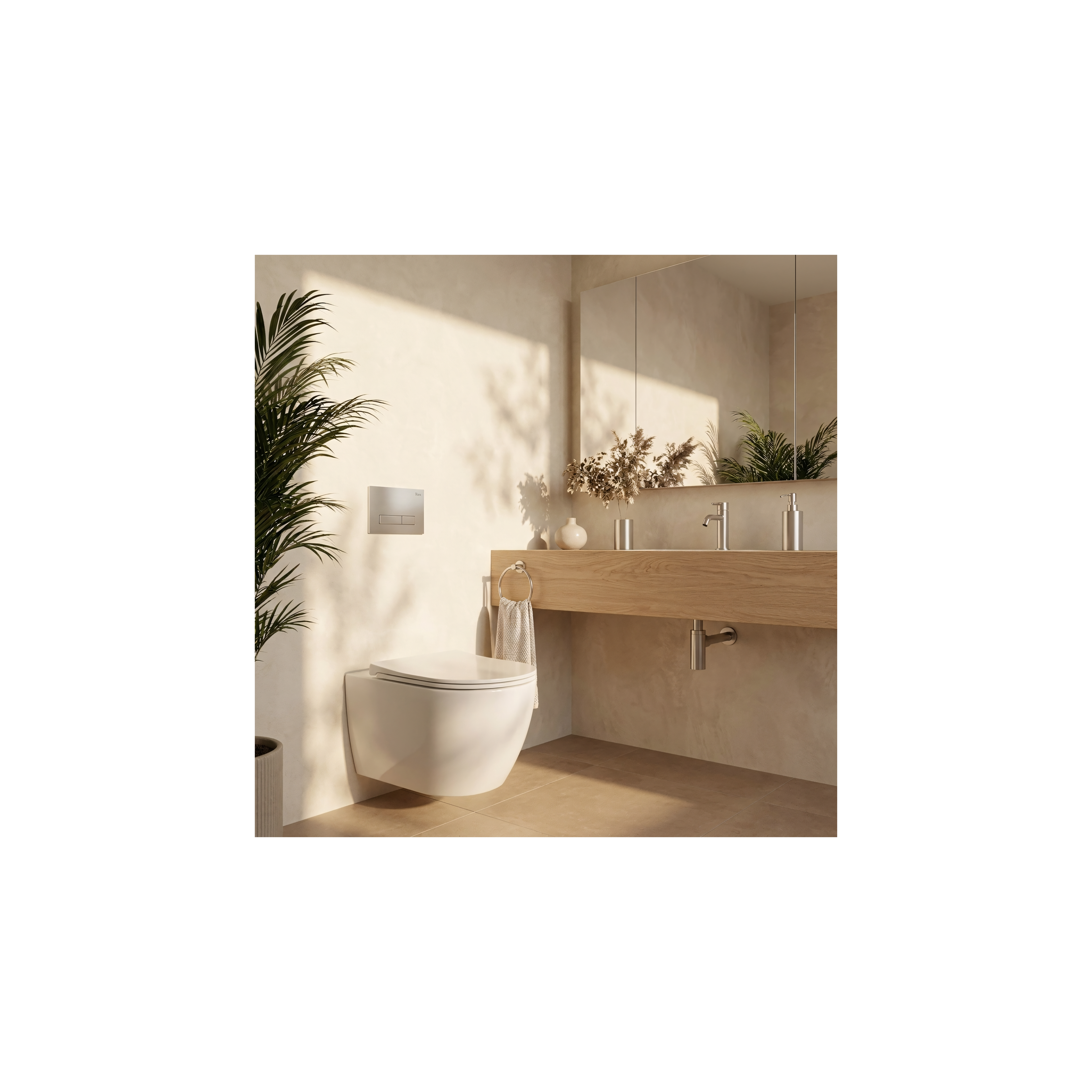 Montagerahmen Unterputz-Set Slim 024N für WC-Becken mit HD-Taste Satin