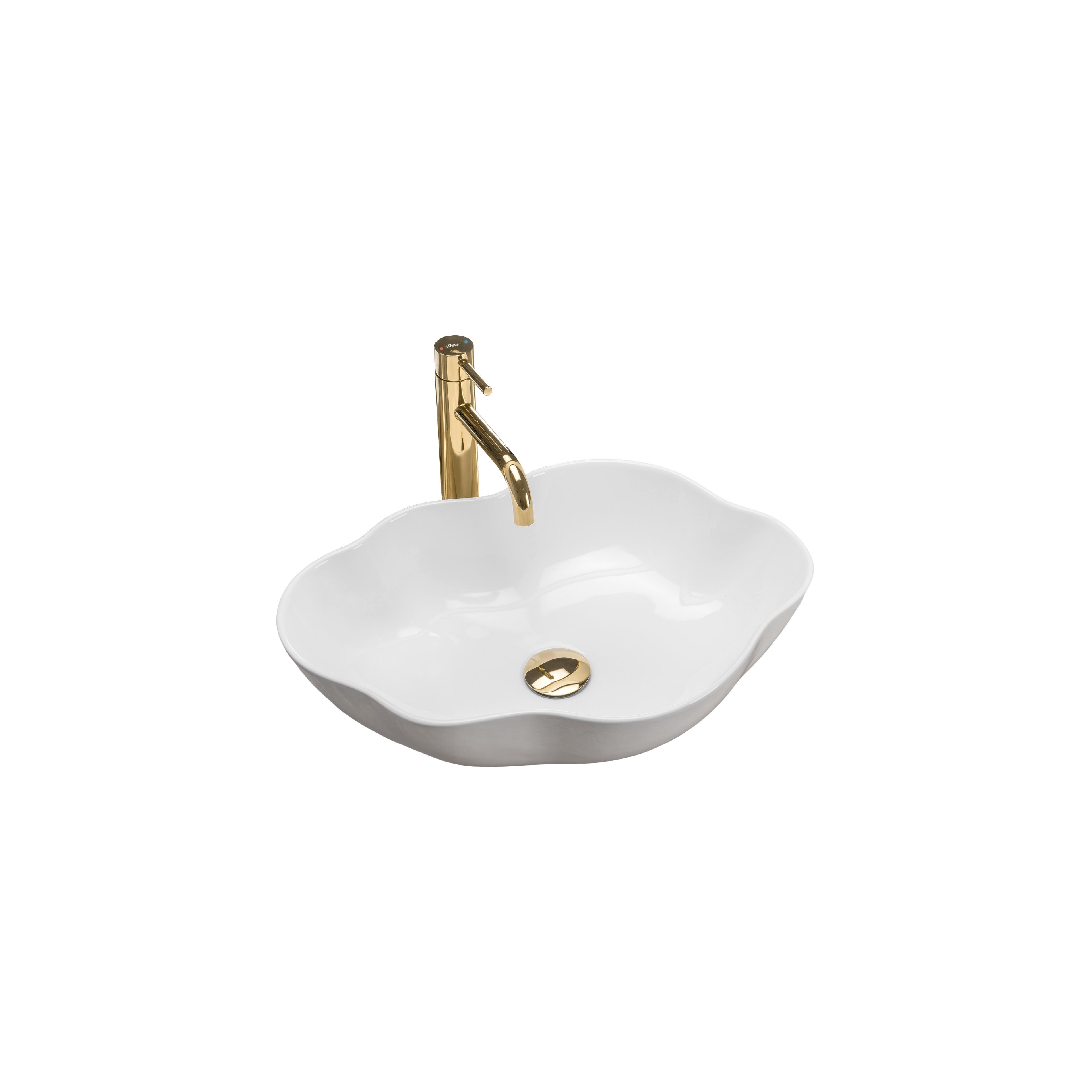Countertop washbasin Rea Pearl White