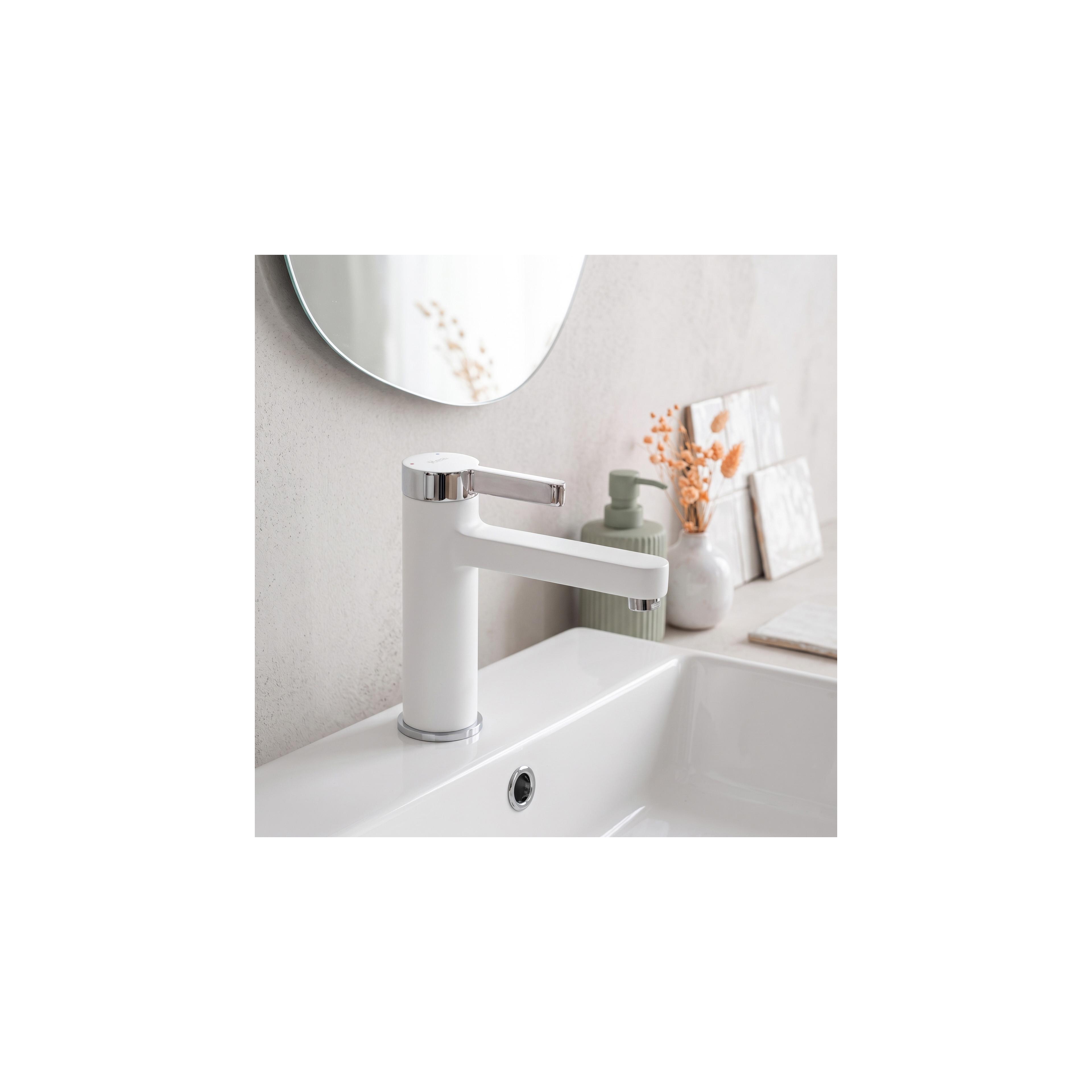Waschbeckenarmatur REA Polo White Chrom Low