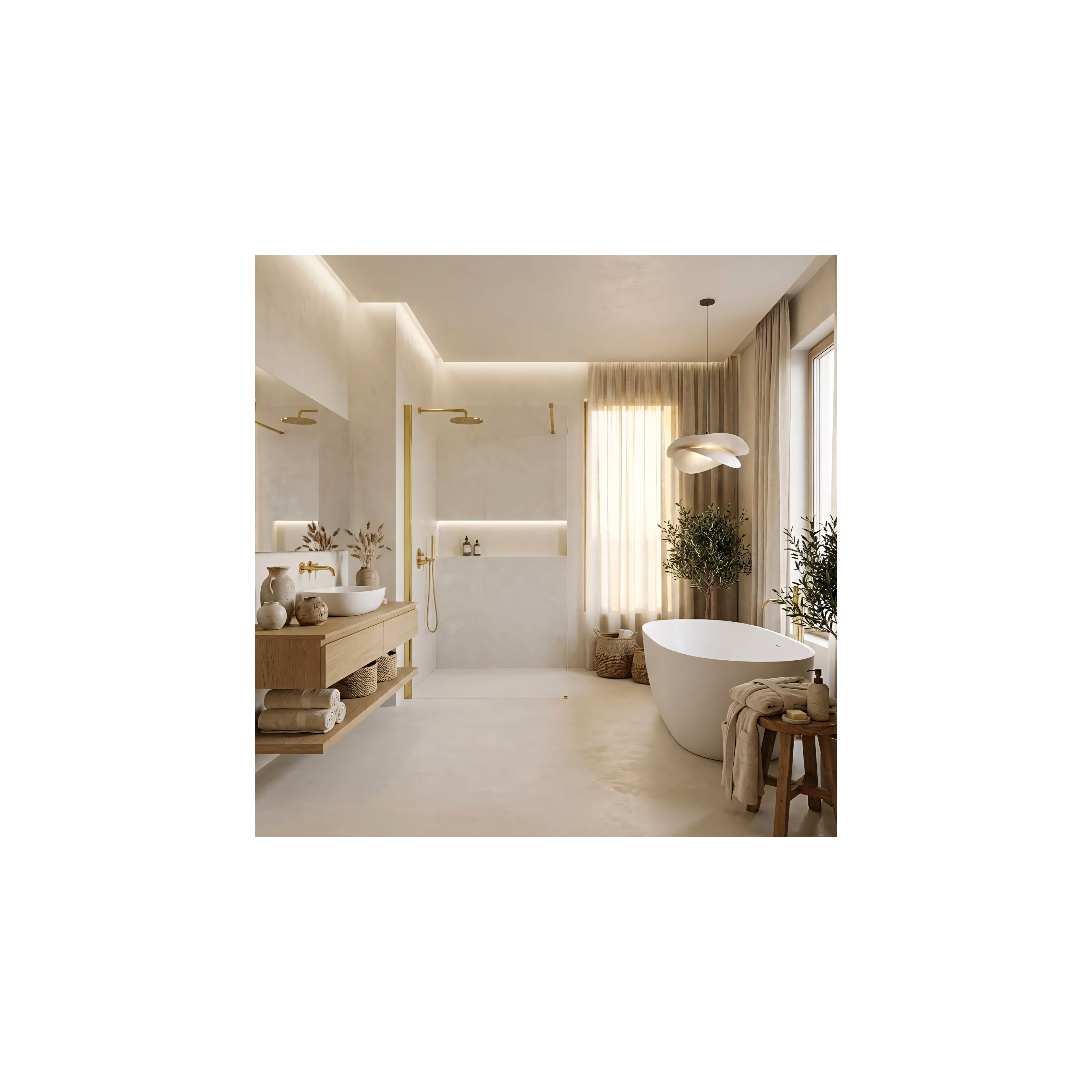 Duschwand Rea Flexi Transparent / Gold 120