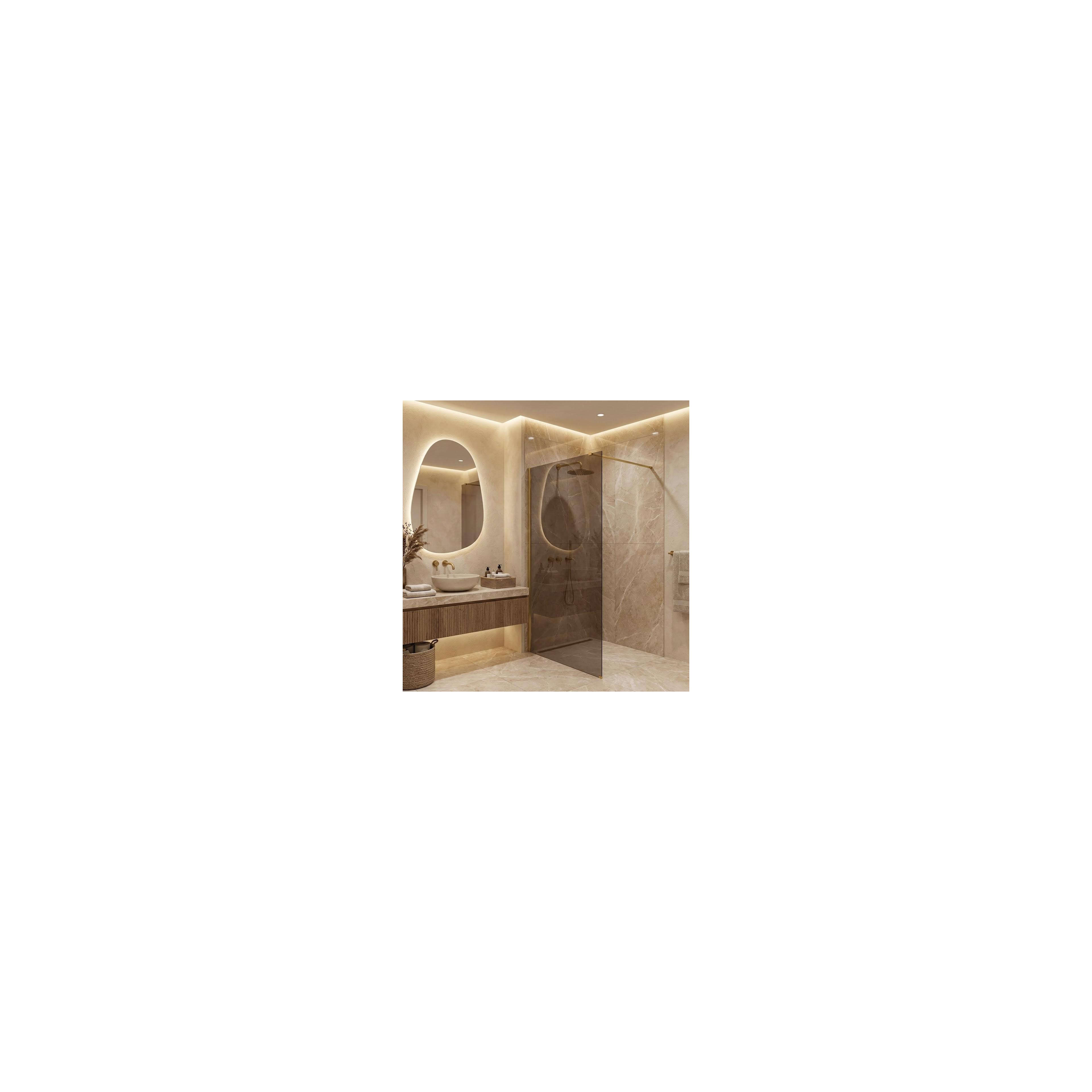 Duschwand Rea Flexi Brown / Brush Gold 140