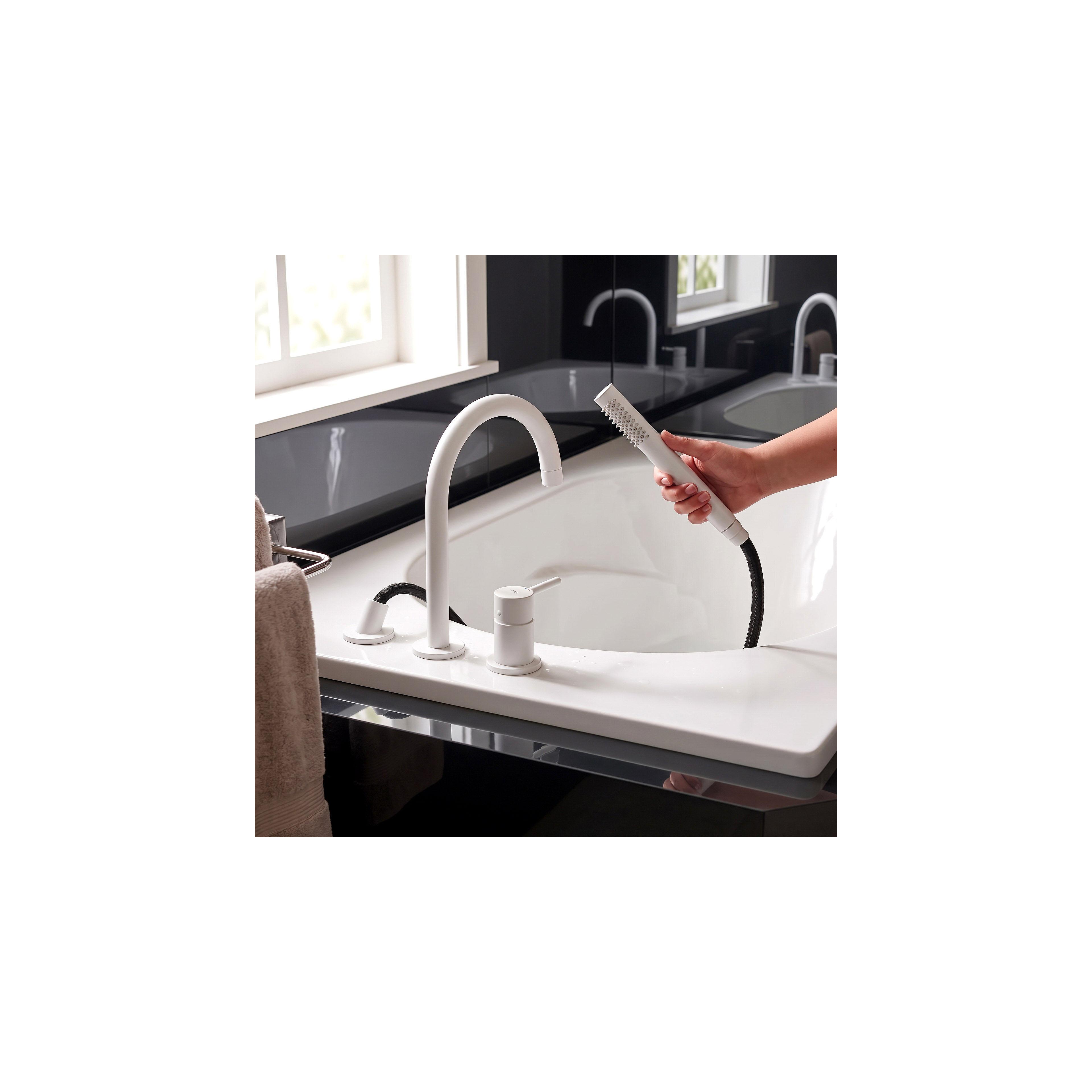 3-Hole Bathtub Faucet Rea Lungo White