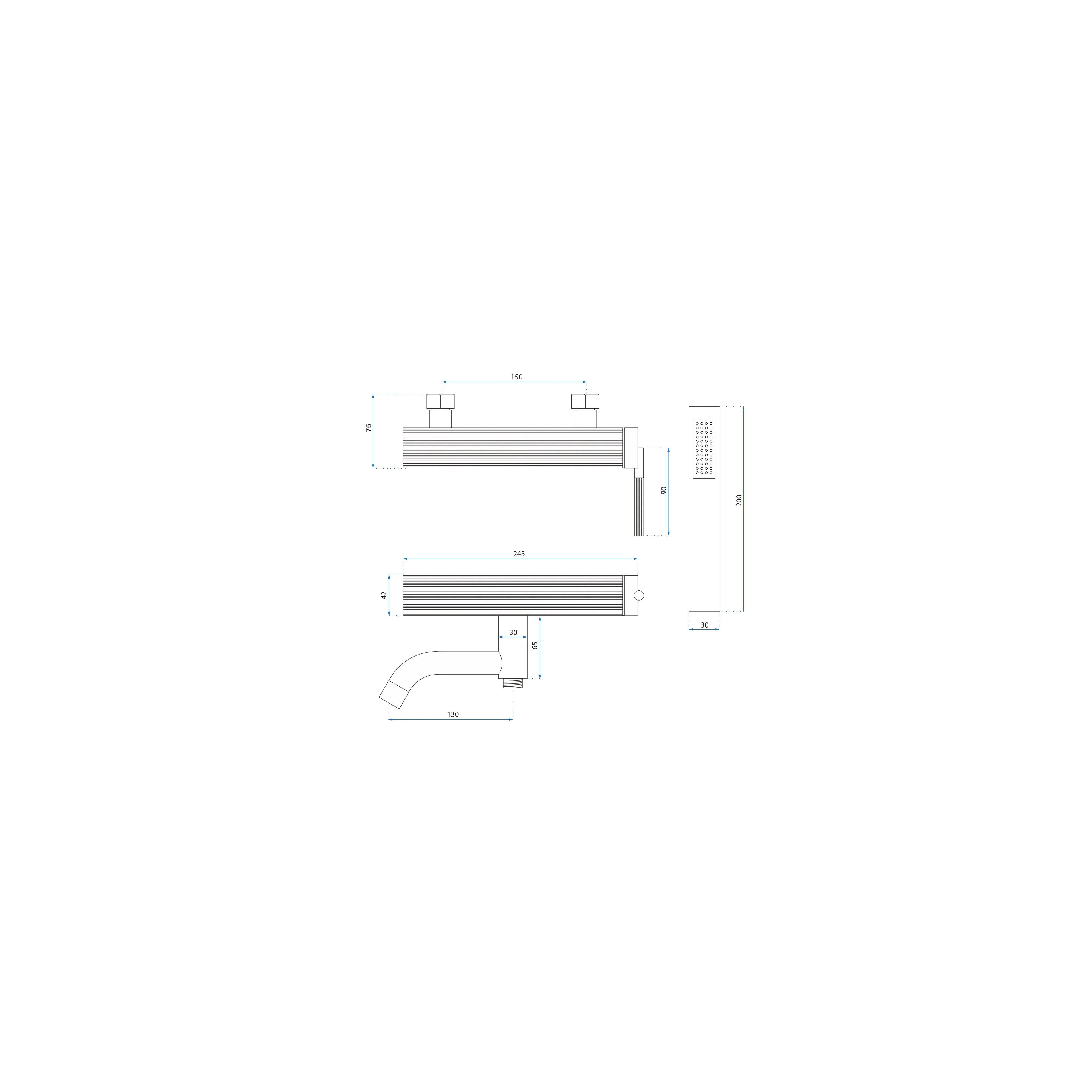 Wannenarmatur REA Argon Brush Nickel