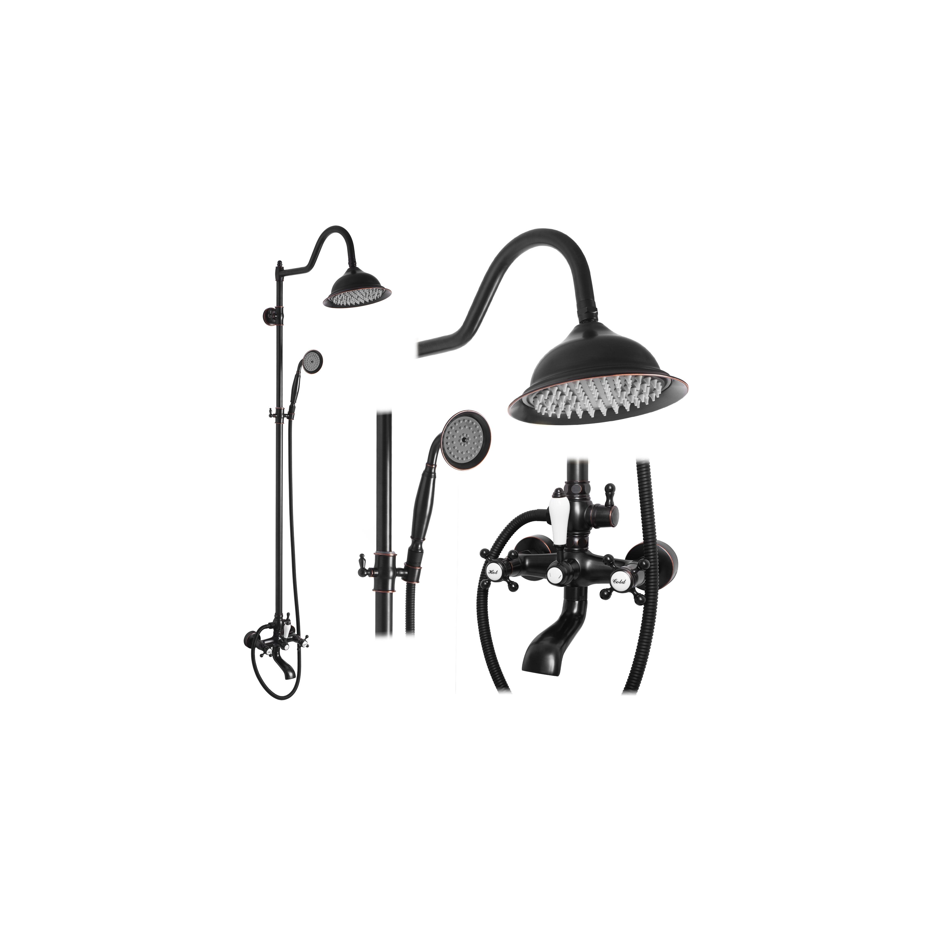 Shower set REA BERGAMO OLD BLACK
